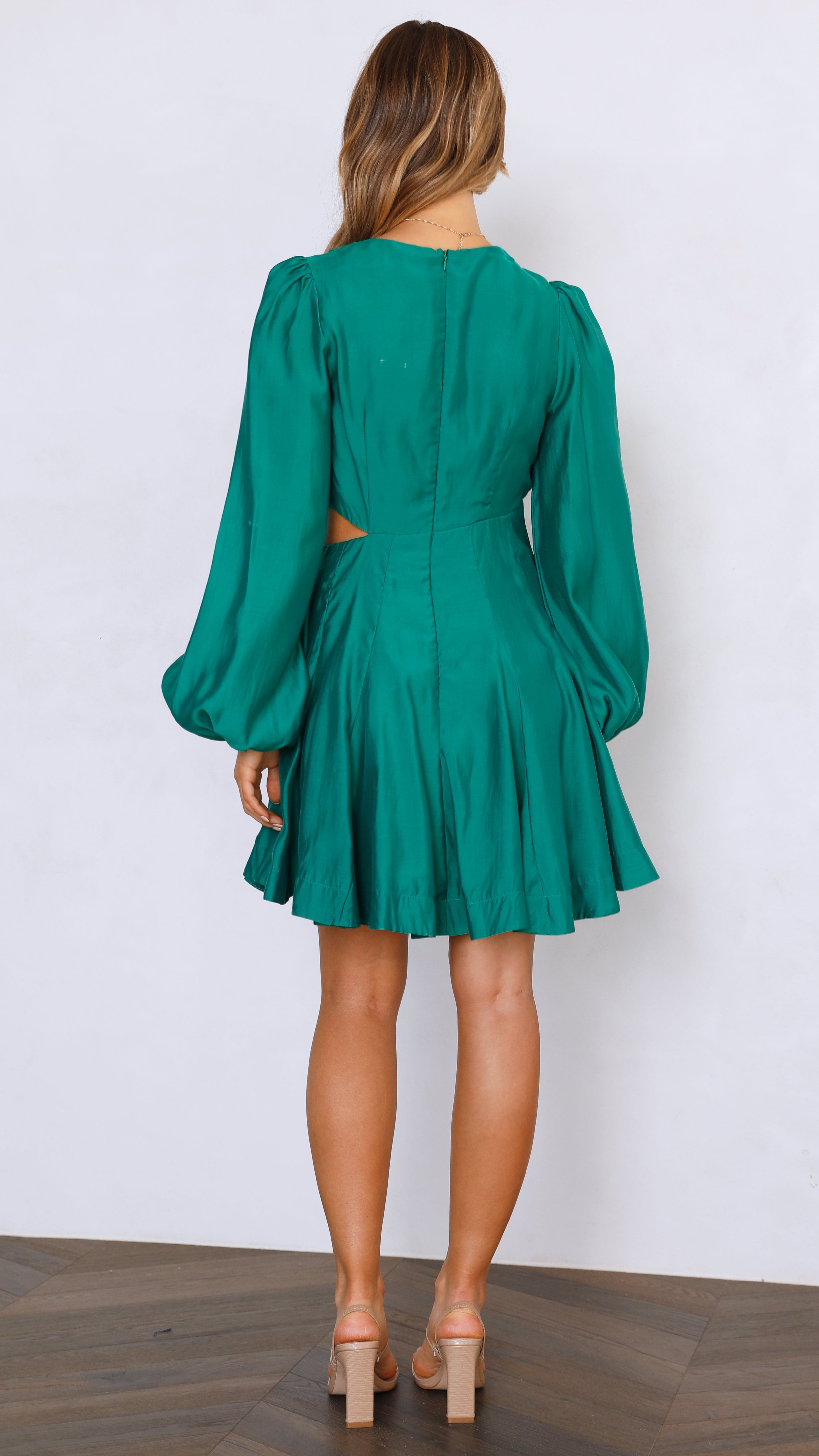 Mishi Mini Dress - Green-Sunshines Bliss