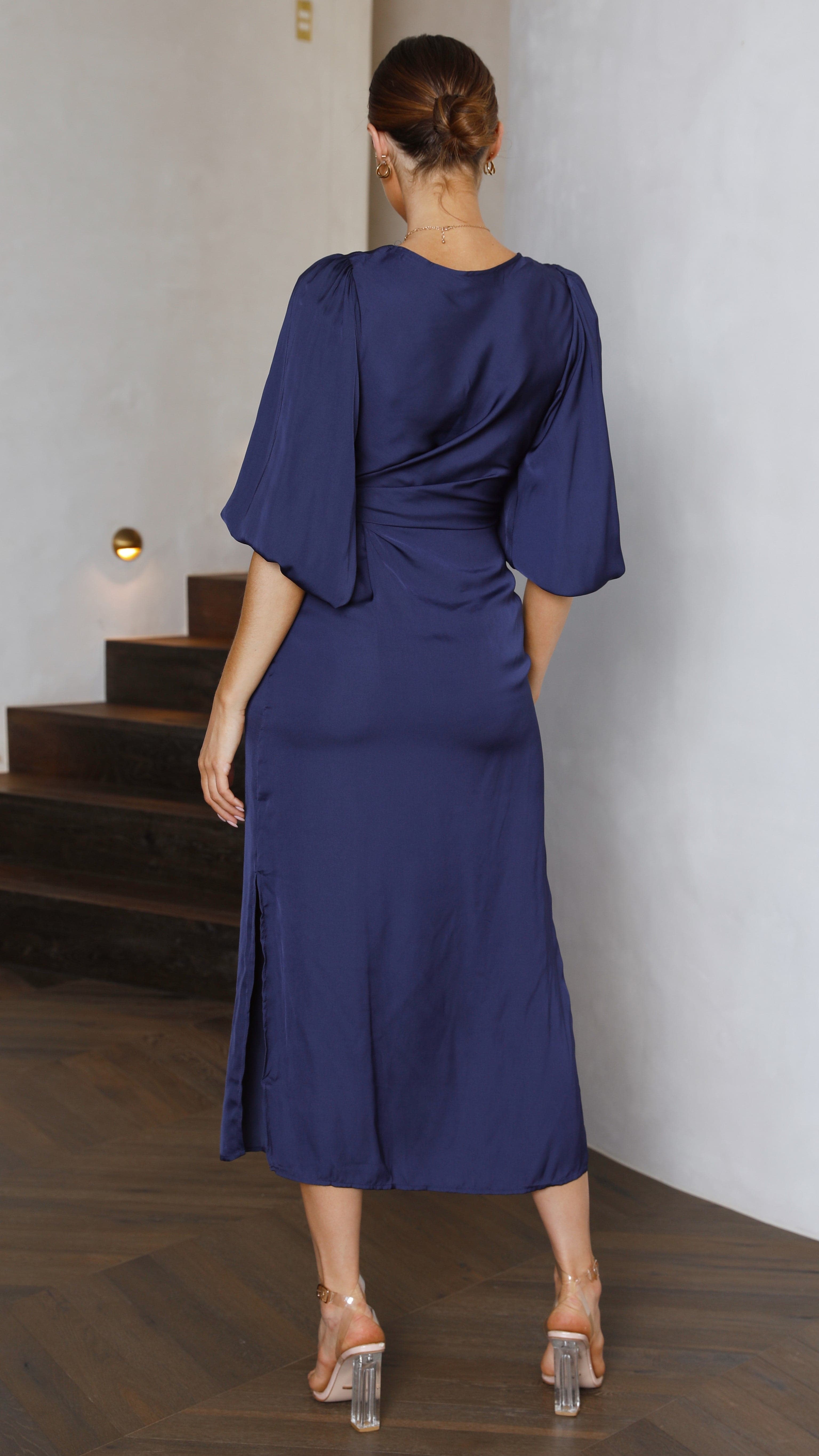 Meilani Midi Dress - Navy-Sunshines Bliss