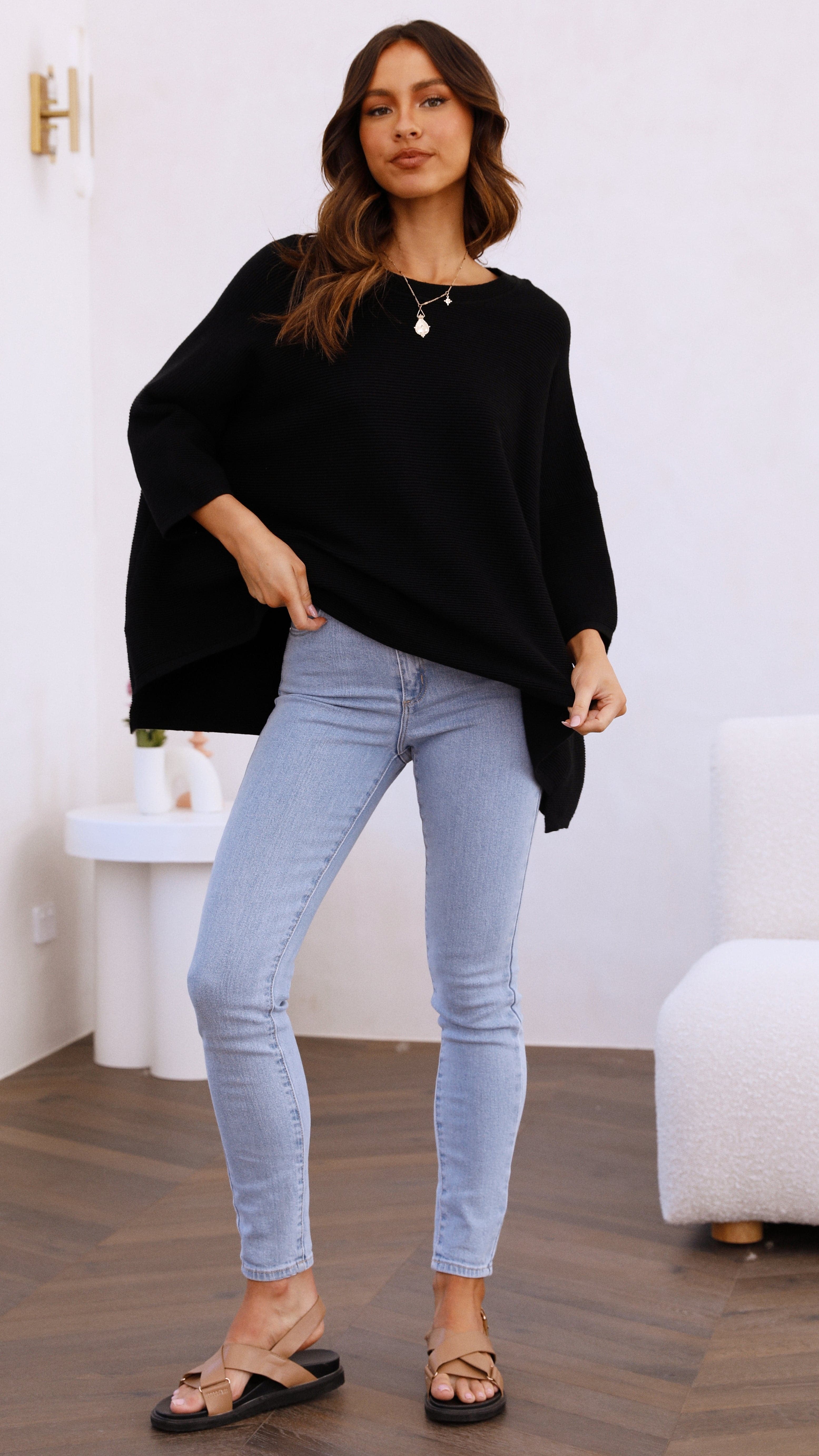 Whispers in the Moment Knit - Black-Sunshines Bliss