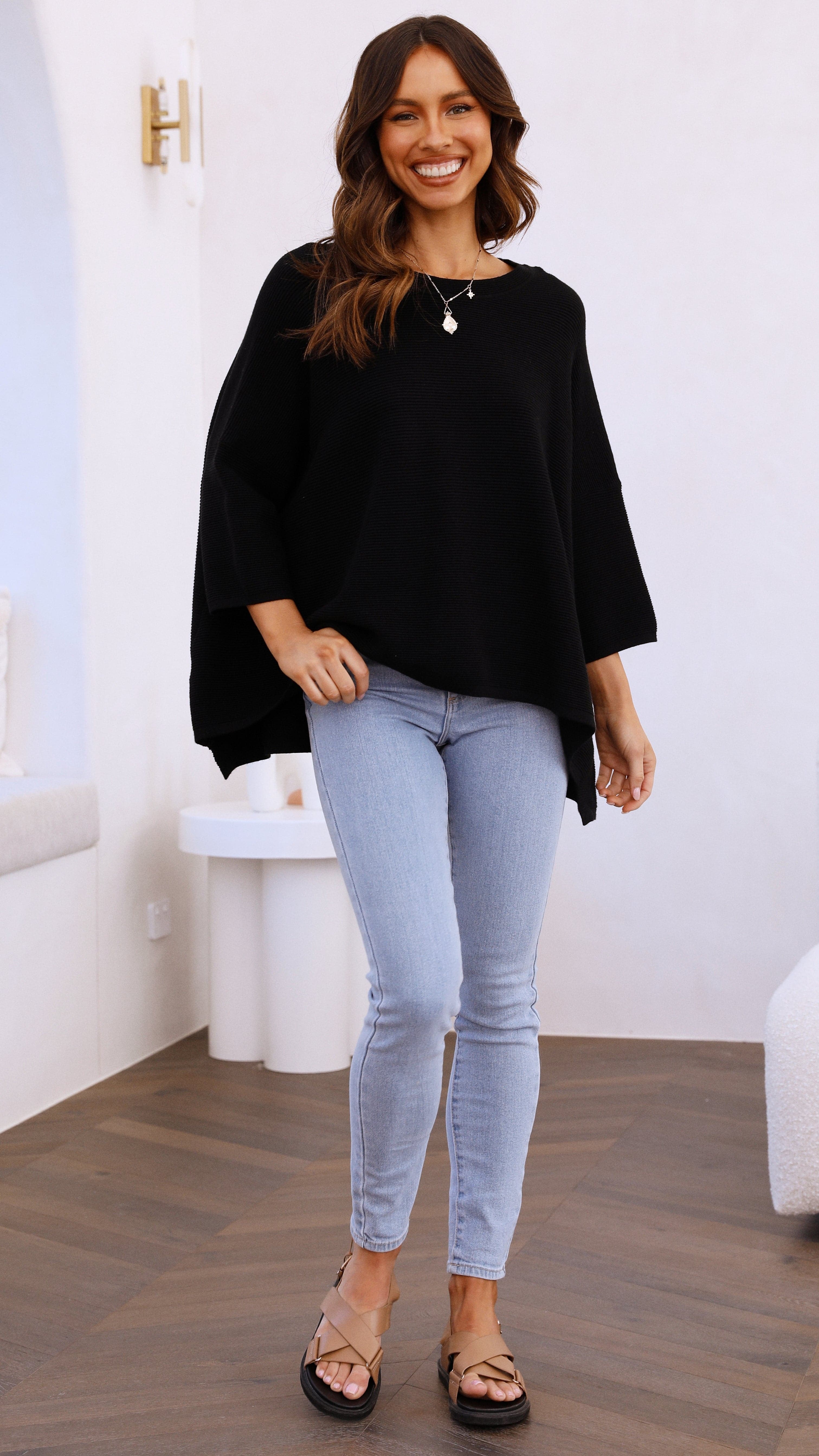 Whispers in the Moment Knit - Black-Sunshines Bliss