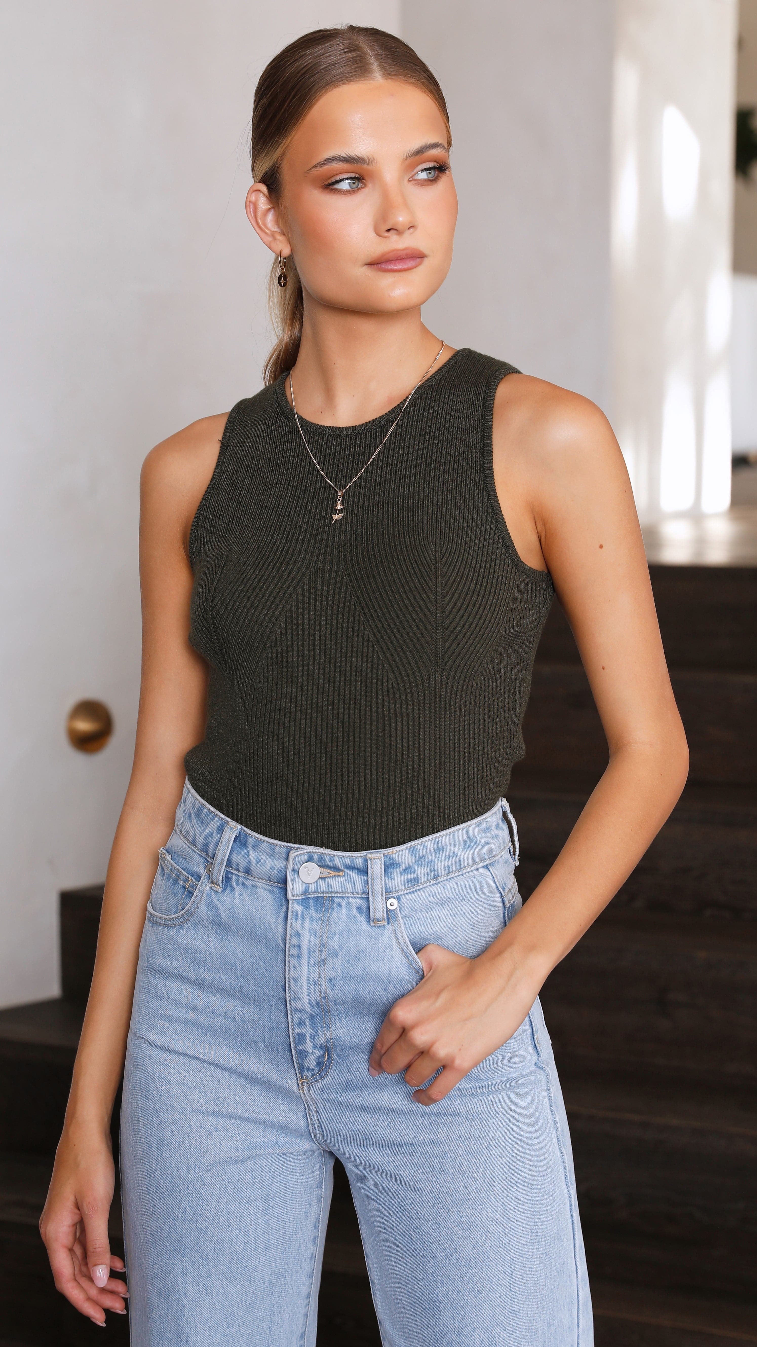 Laney Tank - Khaki-Sunshines Bliss