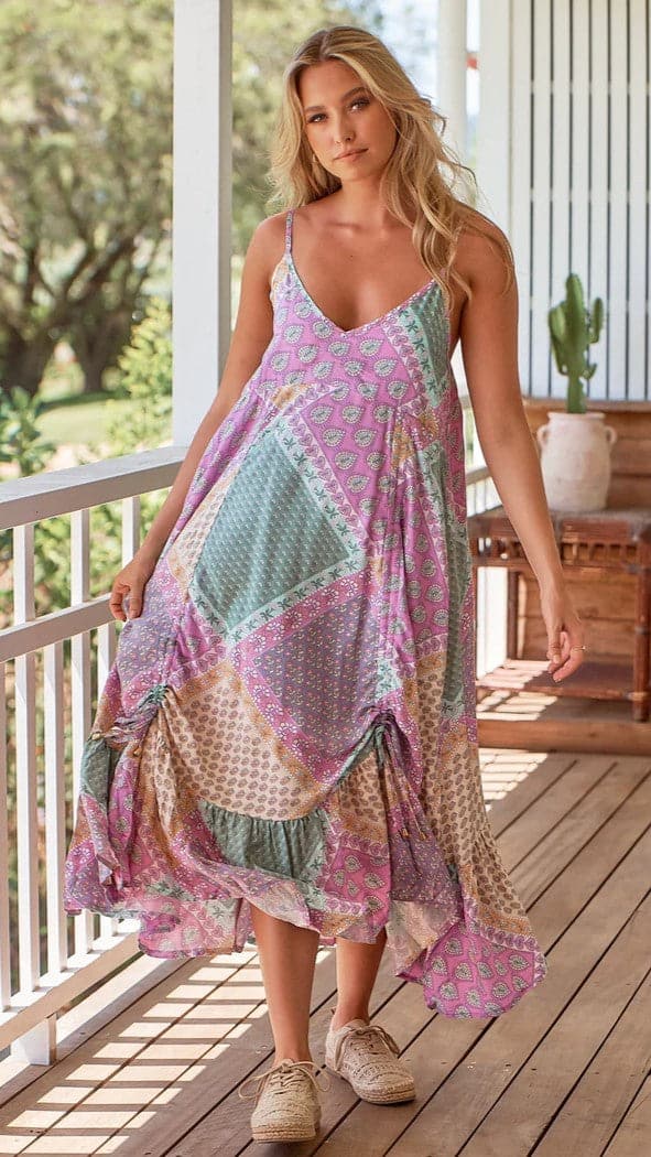 Kimi Midi Dress - Lavender Haze Print-Sunshines Bliss