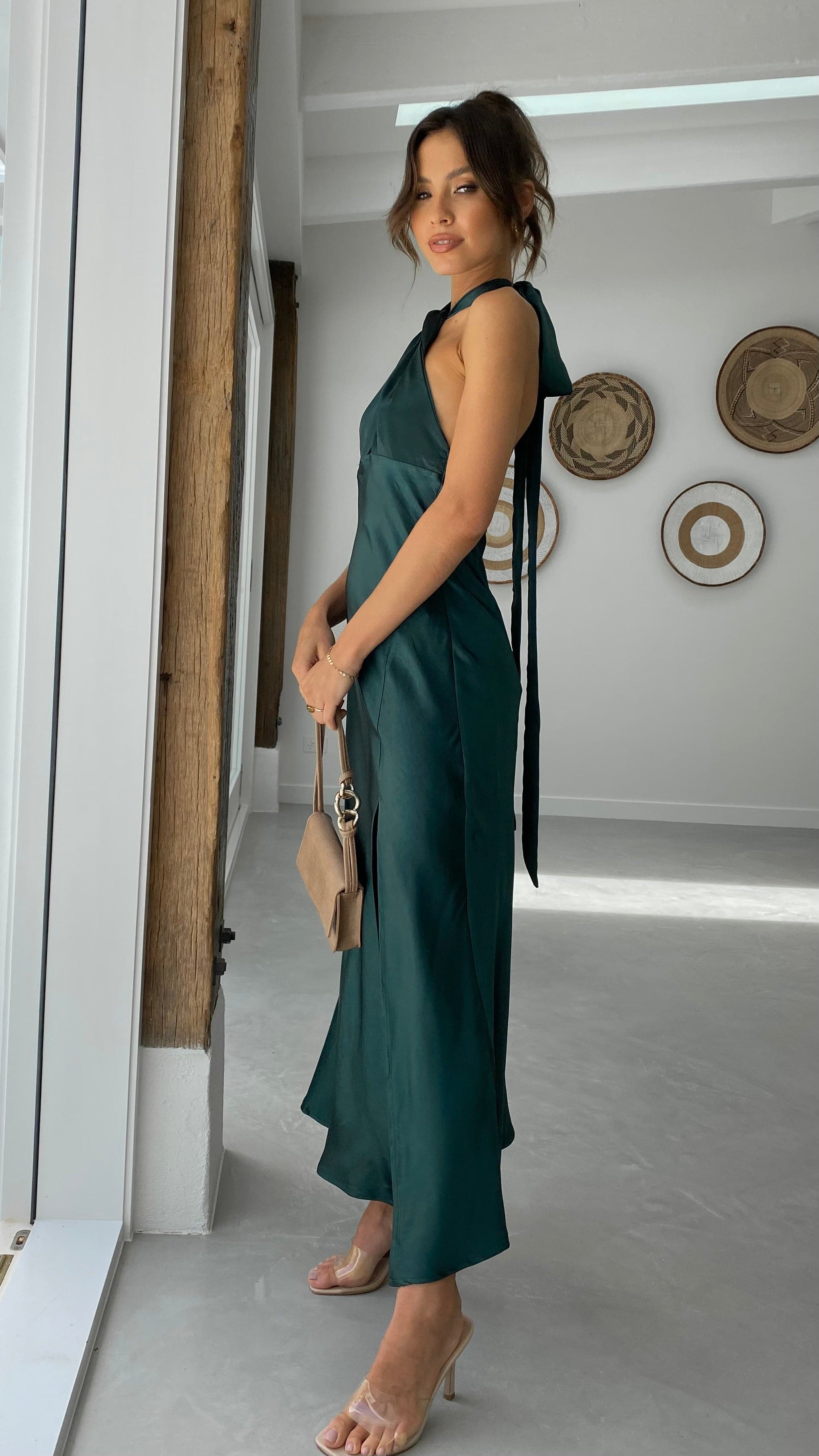 Amalia Maxi Dress - Forest Green-Sunshines Bliss