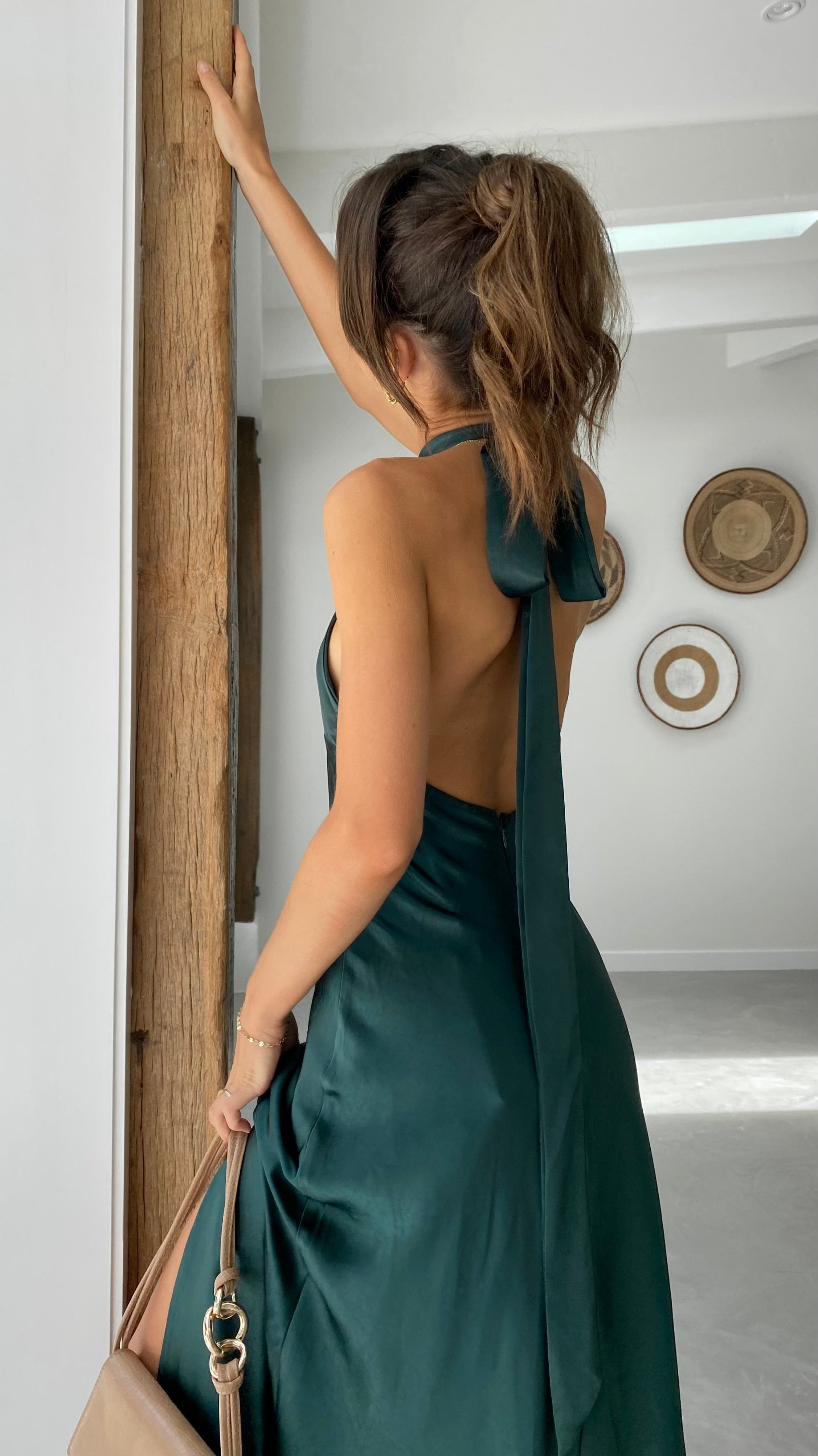 Amalia Maxi Dress - Forest Green-Sunshines Bliss