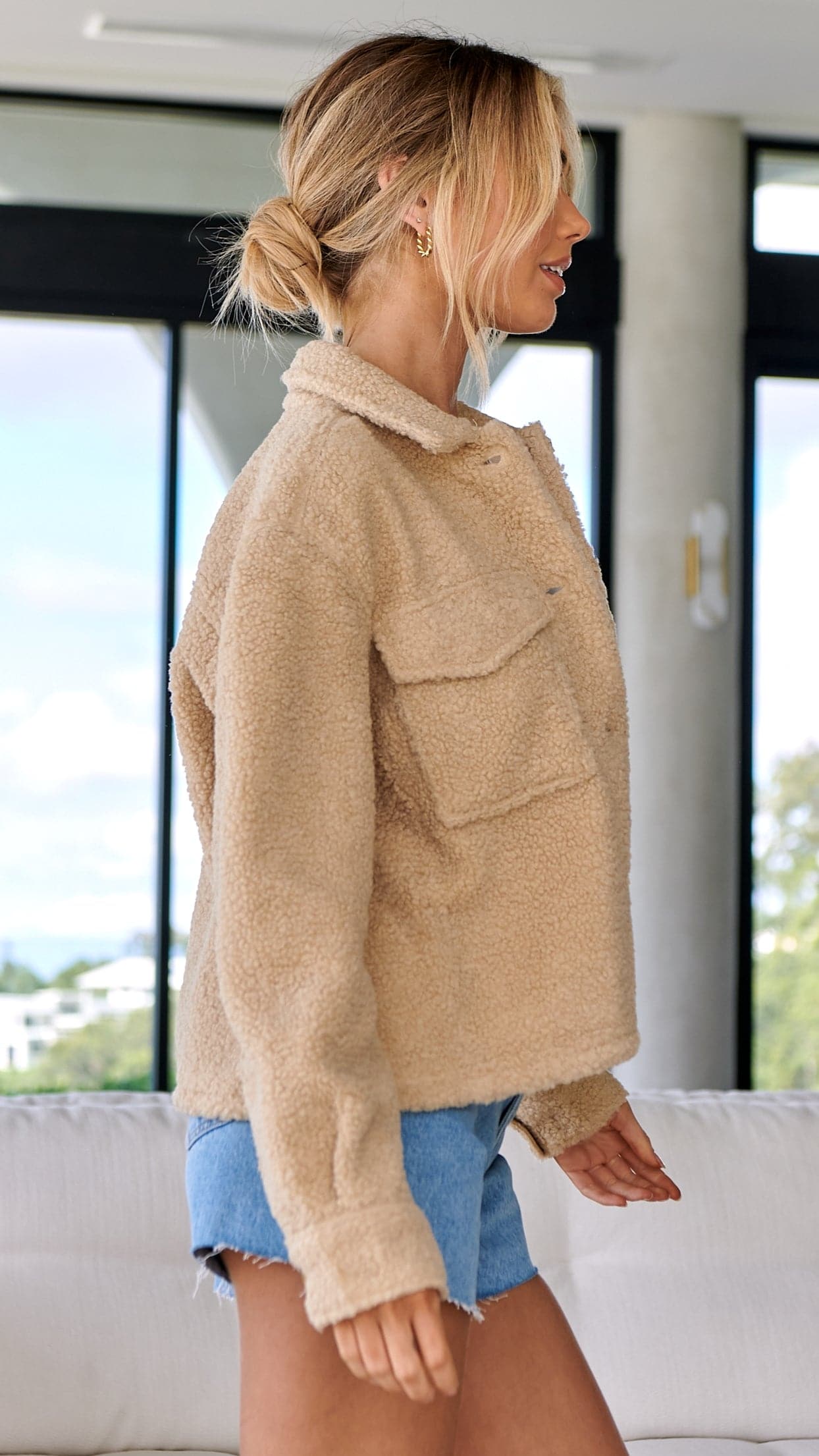 Hany Teddy Jacket - Camel-Sunshines Bliss