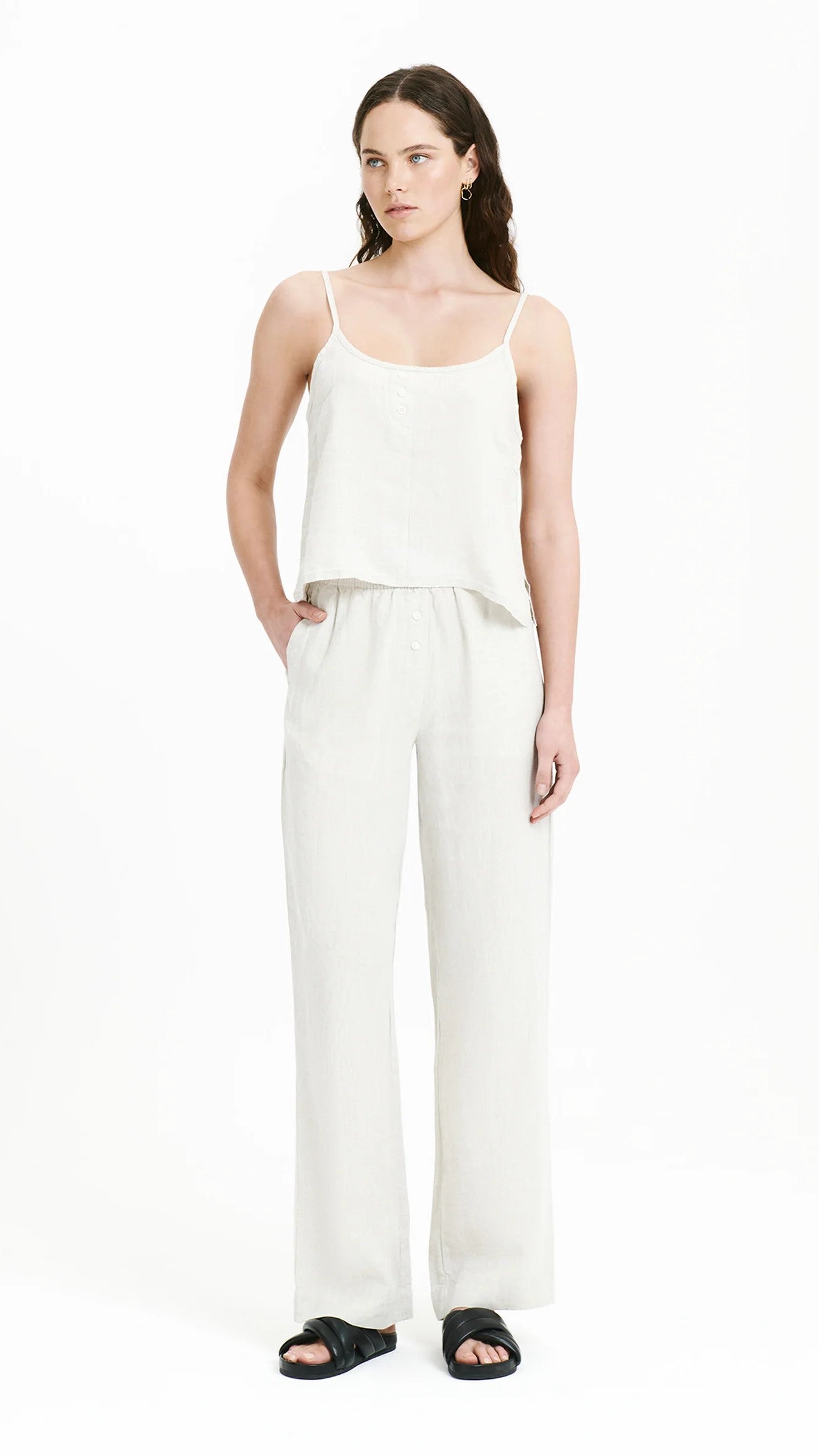 Linen Lounge Pant - Natural-Sunshines Bliss