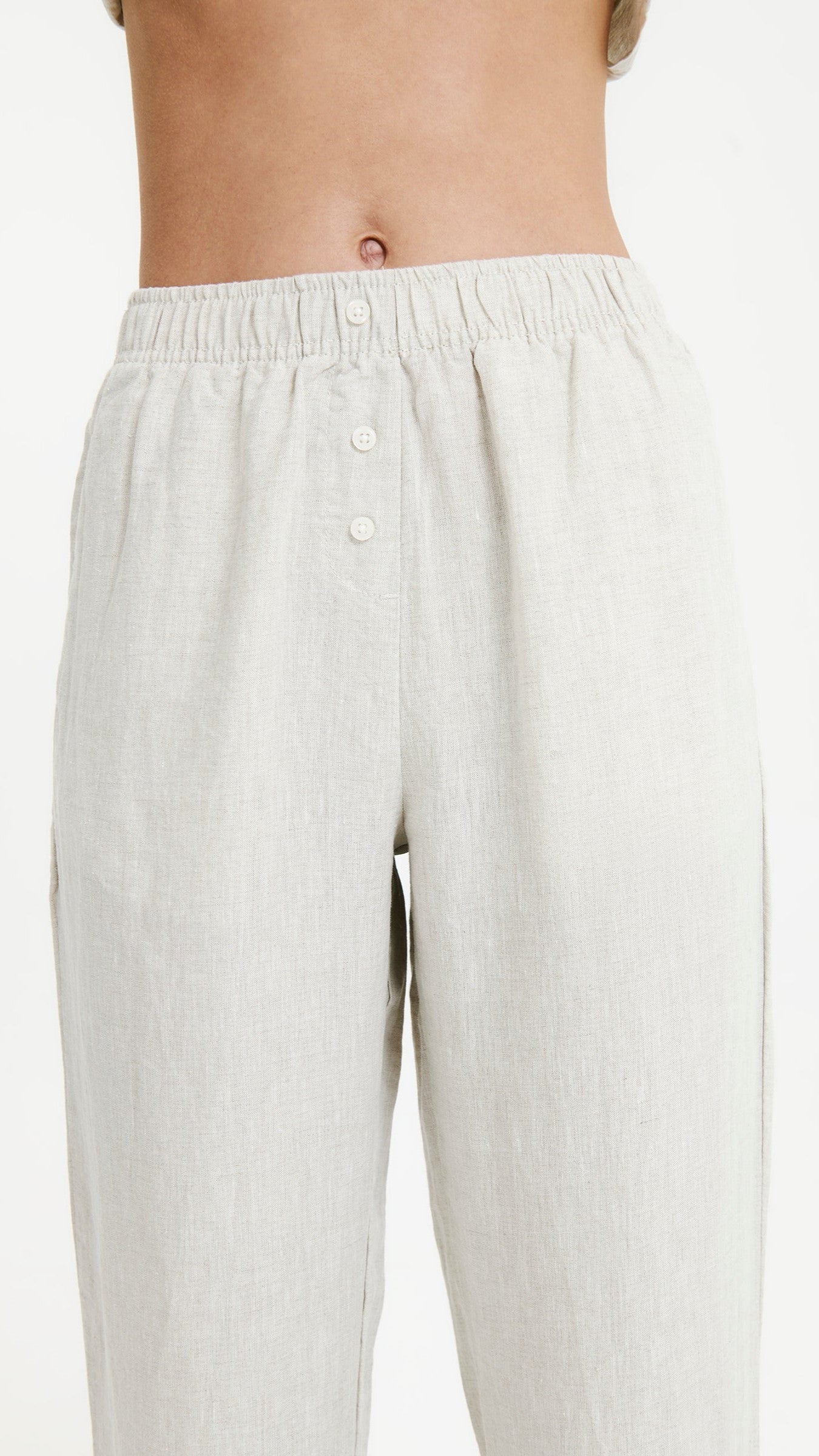 Linen Lounge Pant - Natural-Sunshines Bliss