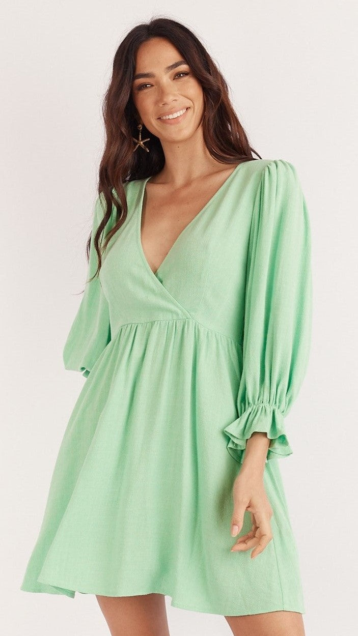Tova Mini Dress - Seafoam Green-Sunshines Bliss