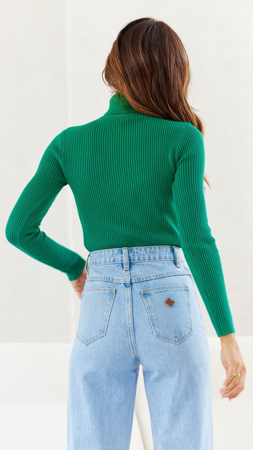 Sammi Turtle Neck Knit - Green-Sunshines Bliss