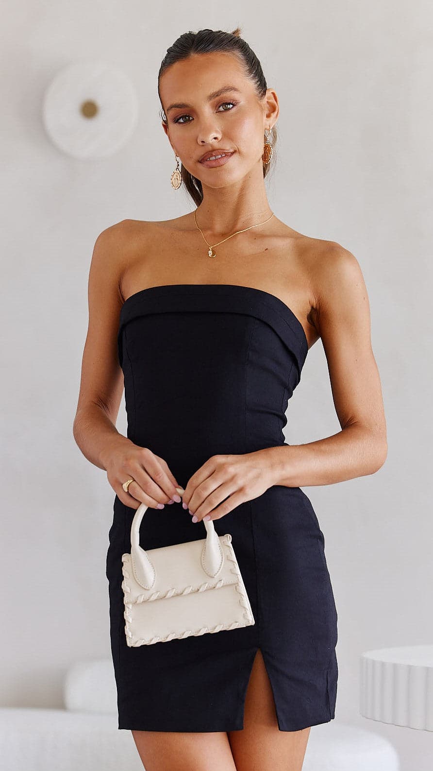 Crystal Mini Dress - Black-Sunshines Bliss