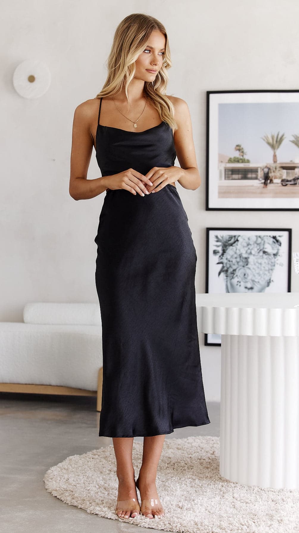 Sloan Midi Dress - Black-Sunshines Bliss