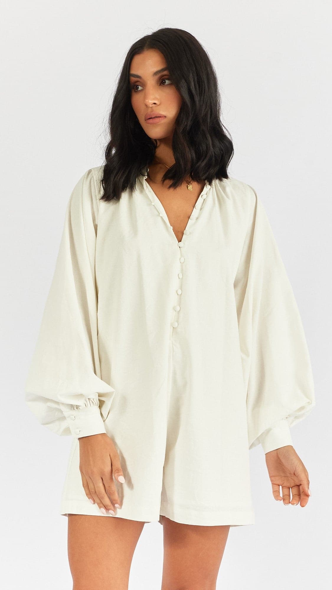 Olga Romper - White-Sunshines Bliss
