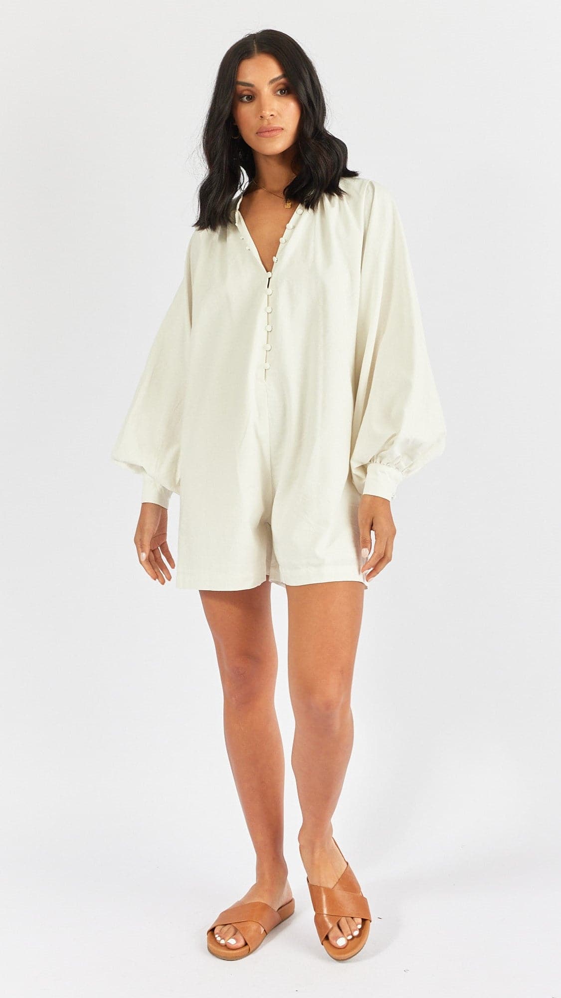 Olga Romper - White-Sunshines Bliss