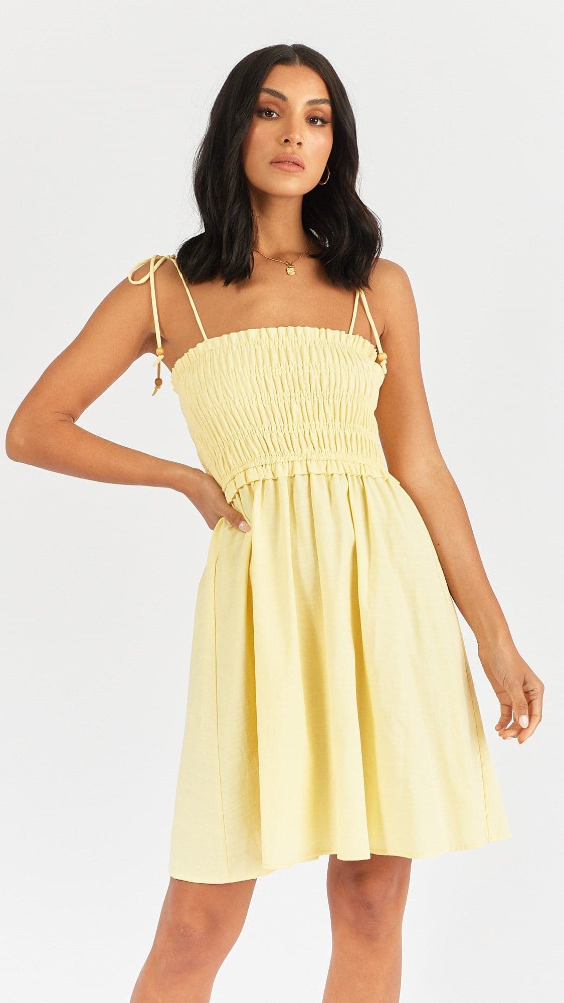 Poppy Mini Dress - Lemon-Sunshines Bliss