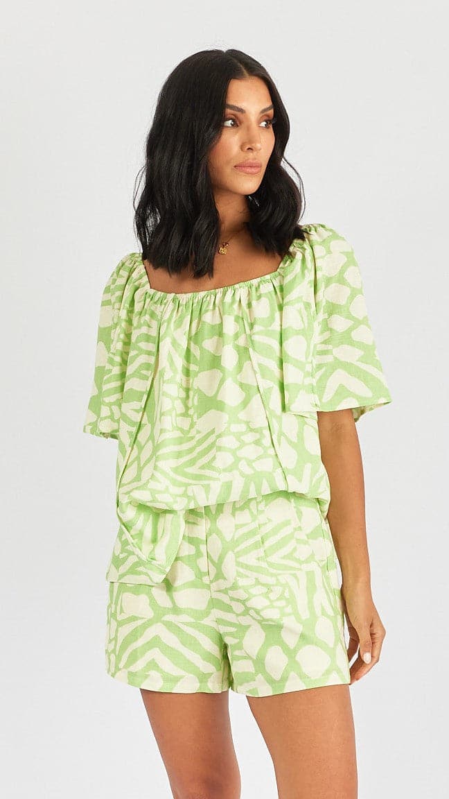 Averie Shorts - Isadora Print-Sunshines Bliss