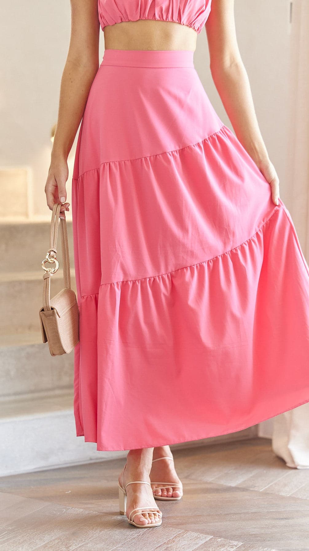 Saraya Top and Skirt Set - Hot Pink-Sunshines Bliss