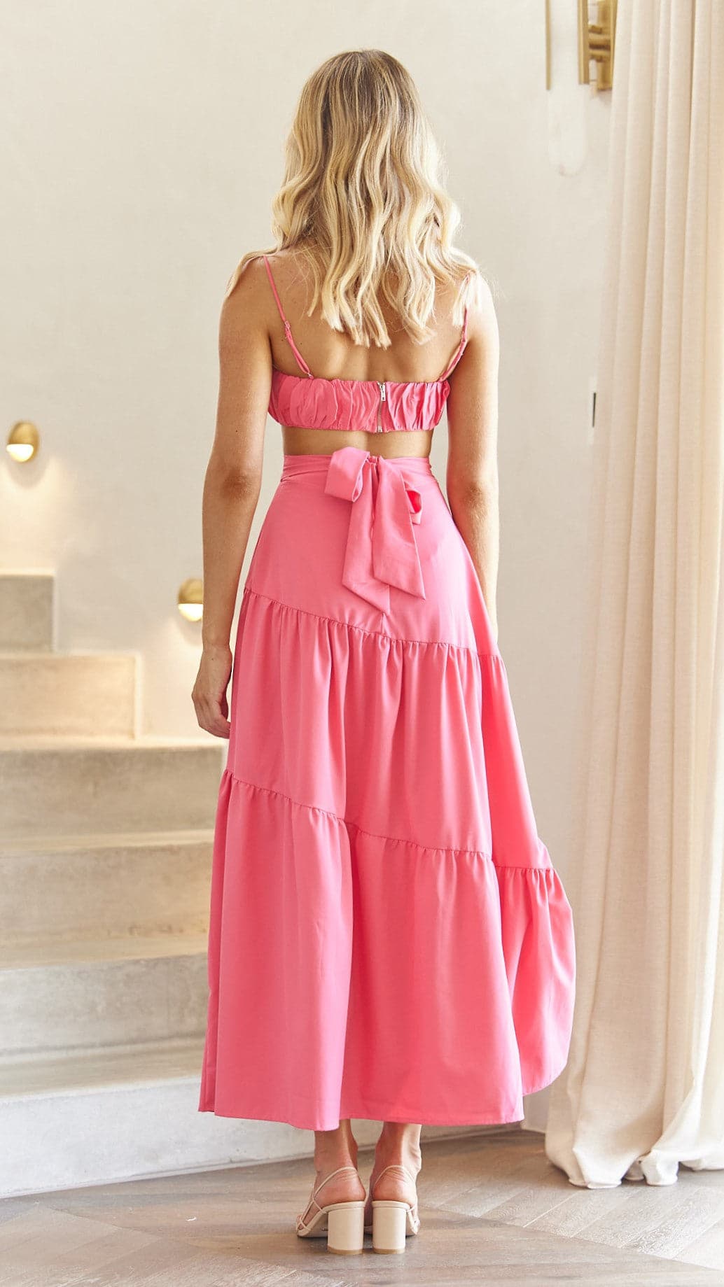 Saraya Top and Skirt Set - Hot Pink-Sunshines Bliss