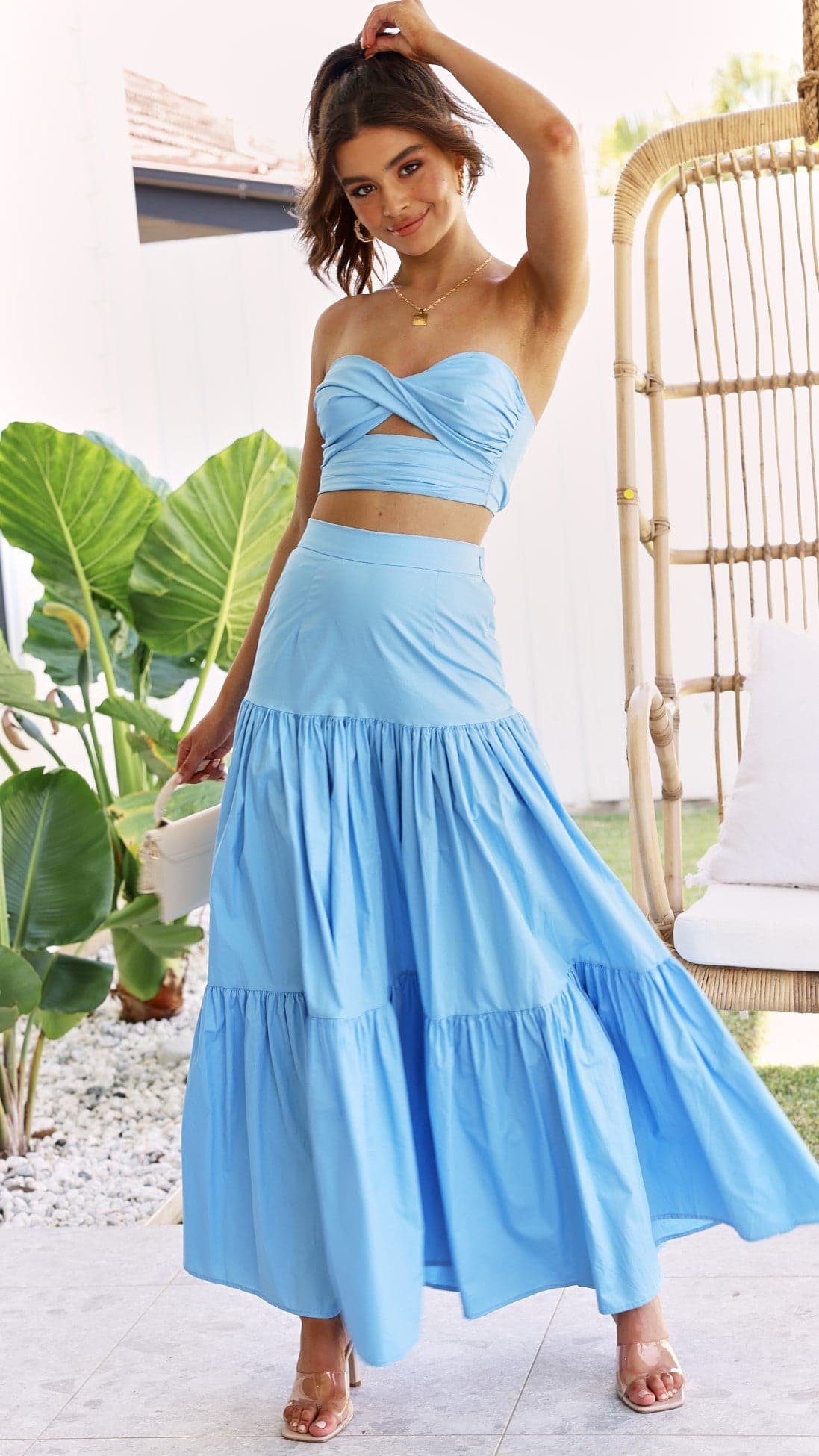 Ayla Maxi Skirt - Periwinkle Blue-Sunshines Bliss