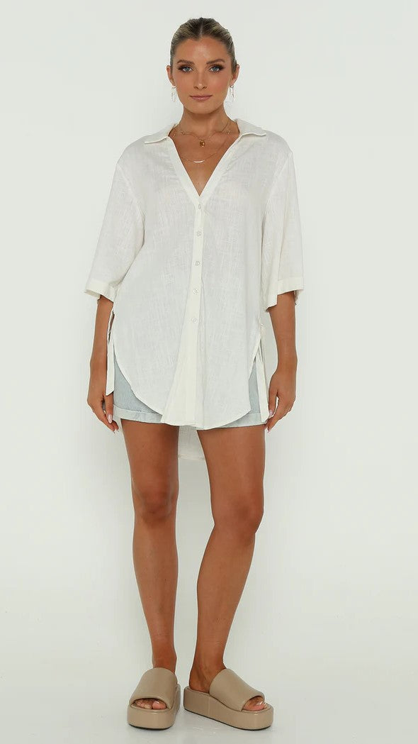 Lottie Shirt - White-Sunshines Bliss