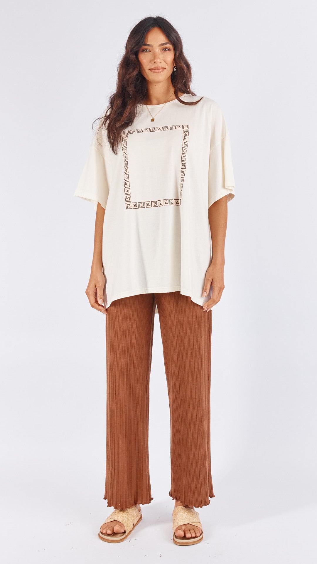 Meander Tee - Brown-Sunshines Bliss