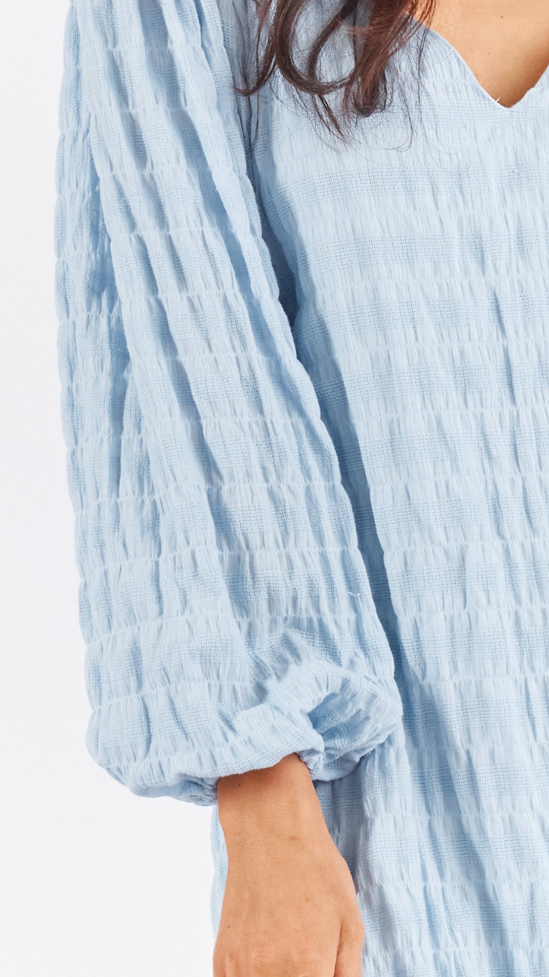 Fiora Mini Dress - Sky Blue Stripe-Sunshines Bliss