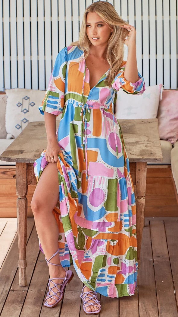 Mariana Maxi Dress - Pablo Print-Sunshines Bliss