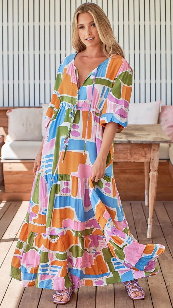 Mariana Maxi Dress - Pablo Print-Sunshines Bliss