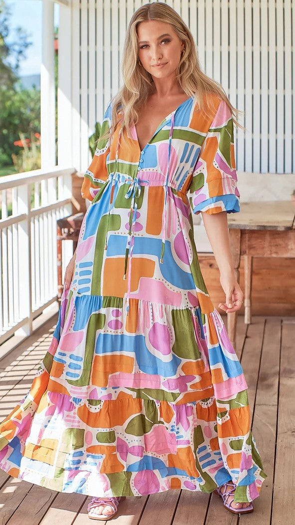 Mariana Maxi Dress - Pablo Print-Sunshines Bliss