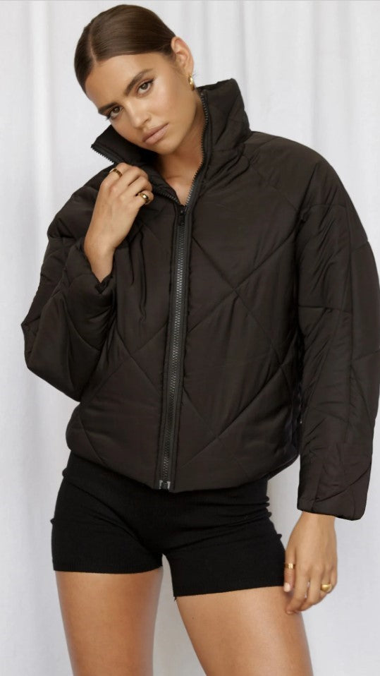 Blake Puffer Jacket - Black-Sunshines Bliss
