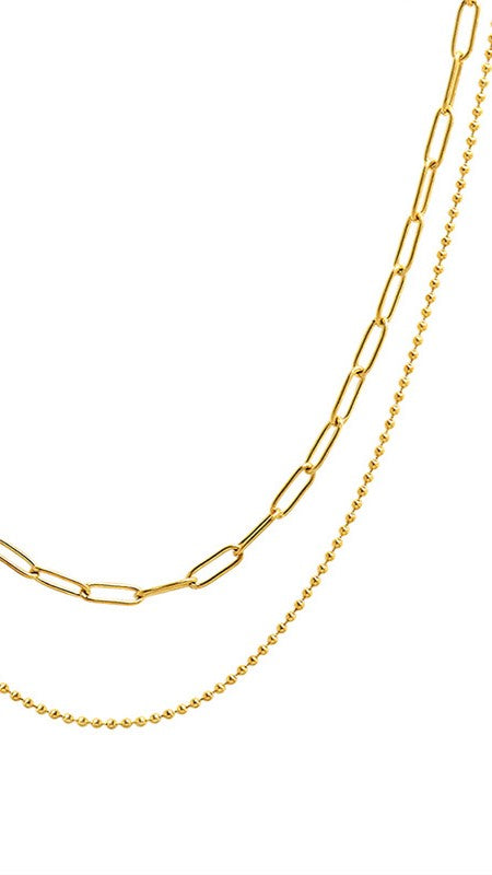 Dani Chain Necklace Set - Gold-Sunshines Bliss