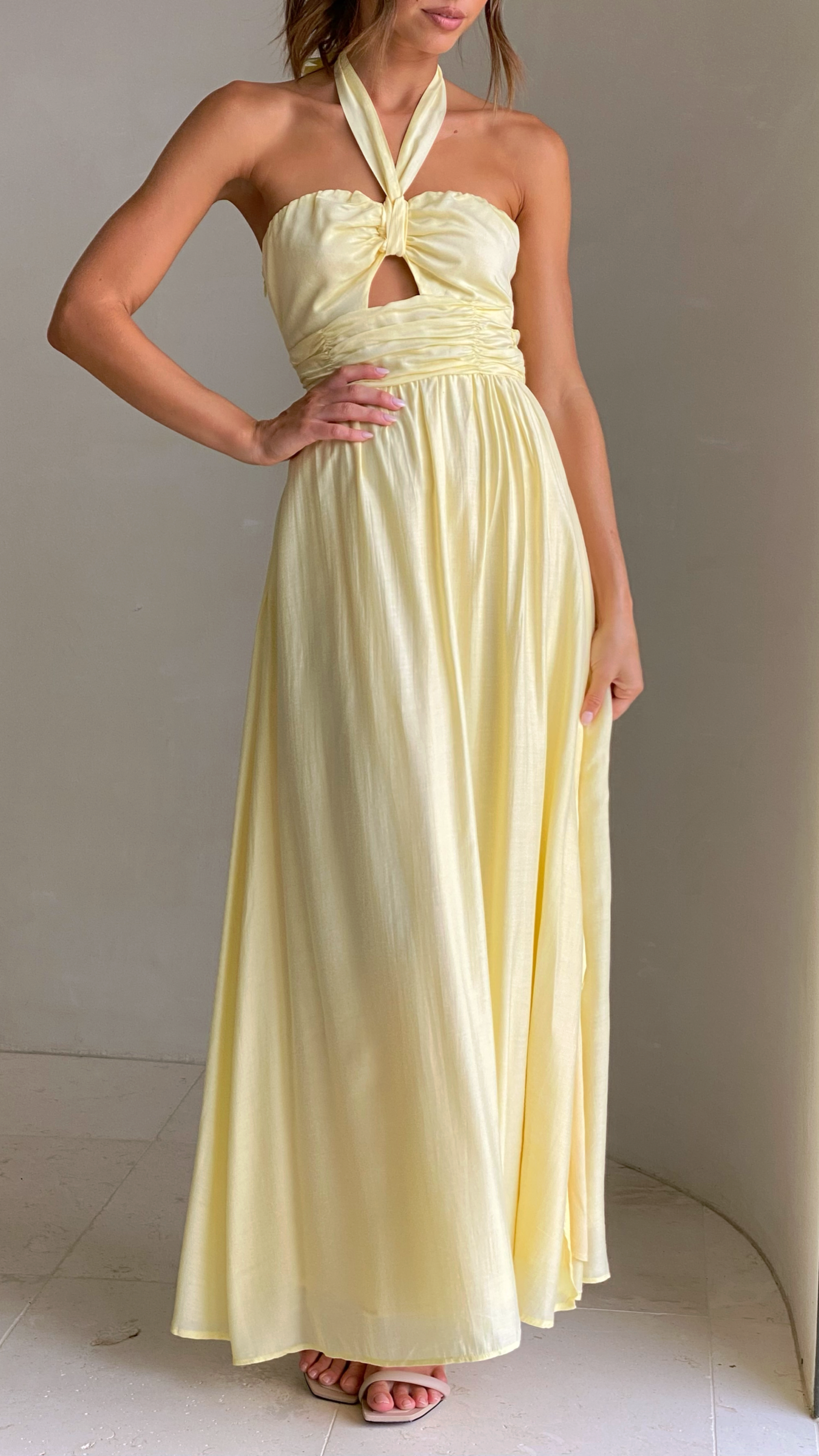 Cartia Maxi Dress - Yellow-Sunshines Bliss