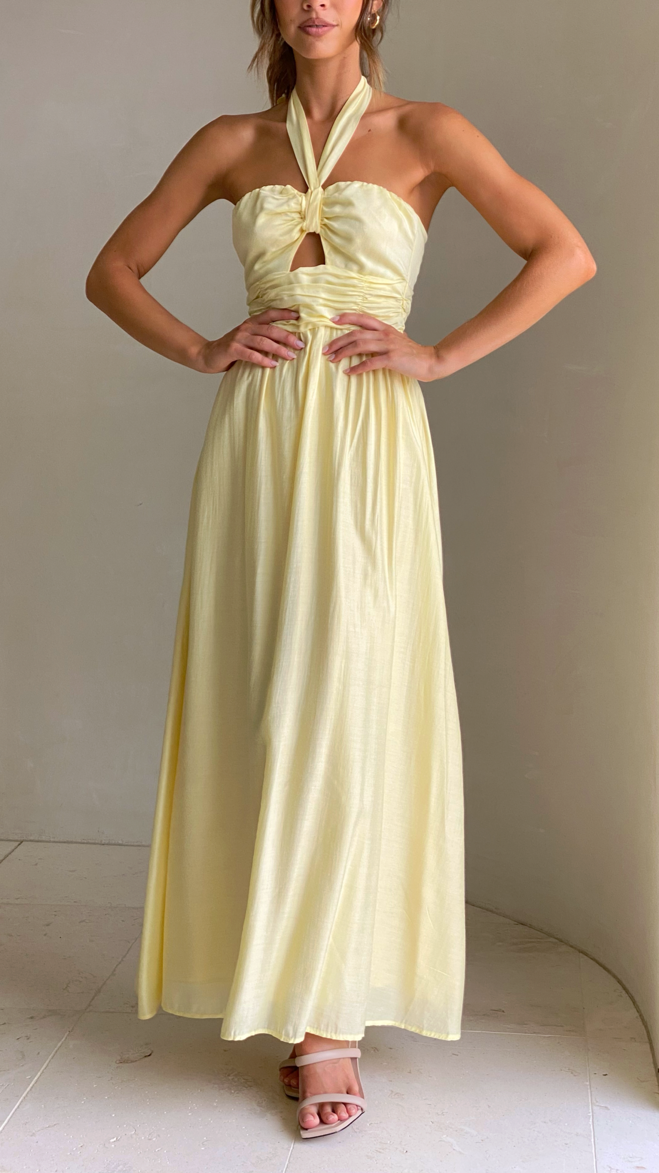 Cartia Maxi Dress - Yellow-Sunshines Bliss