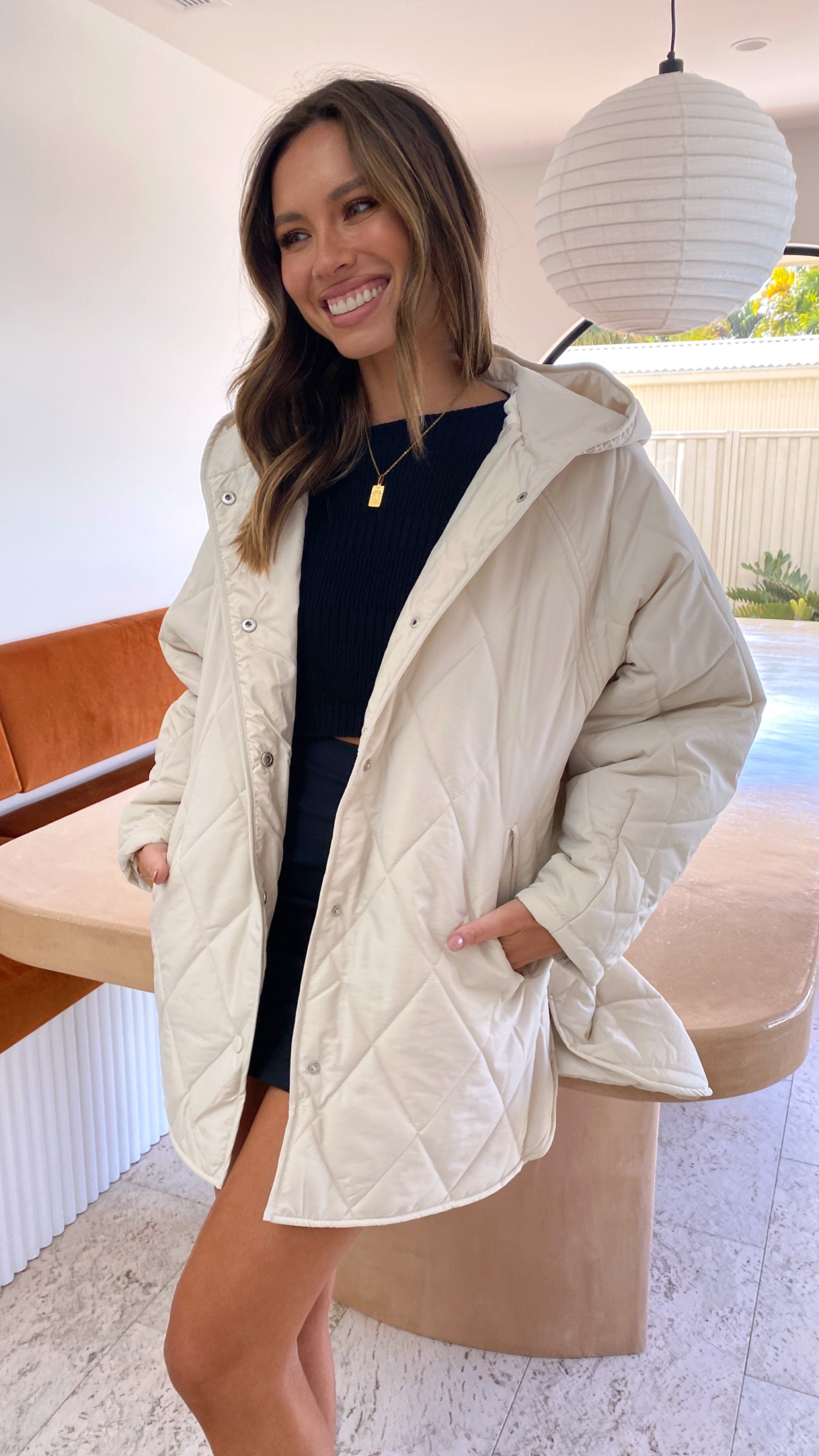 Olsen Short Coat - Cream-Sunshines Bliss