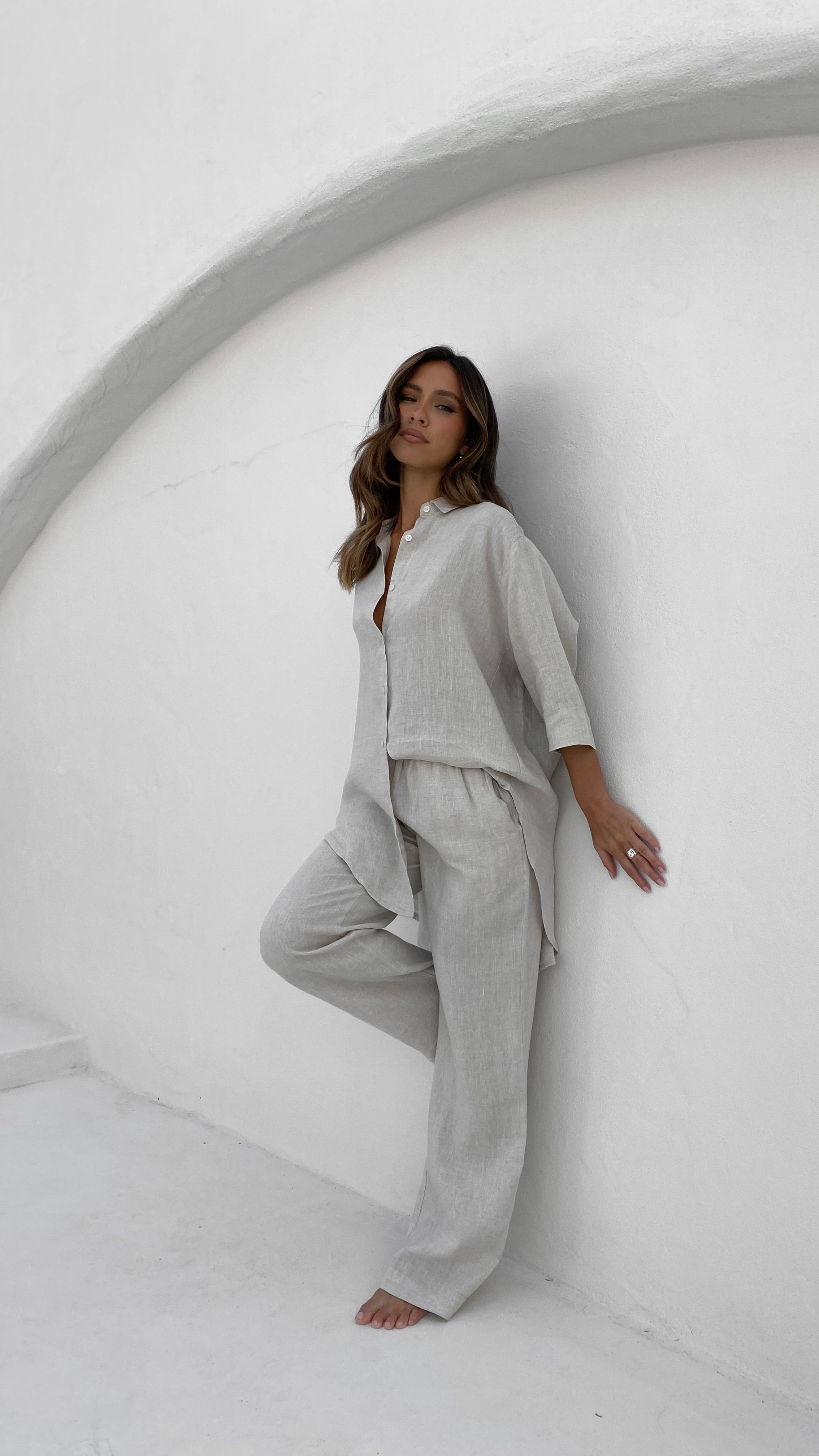 Linen Lounge Pant - Natural-Sunshines Bliss