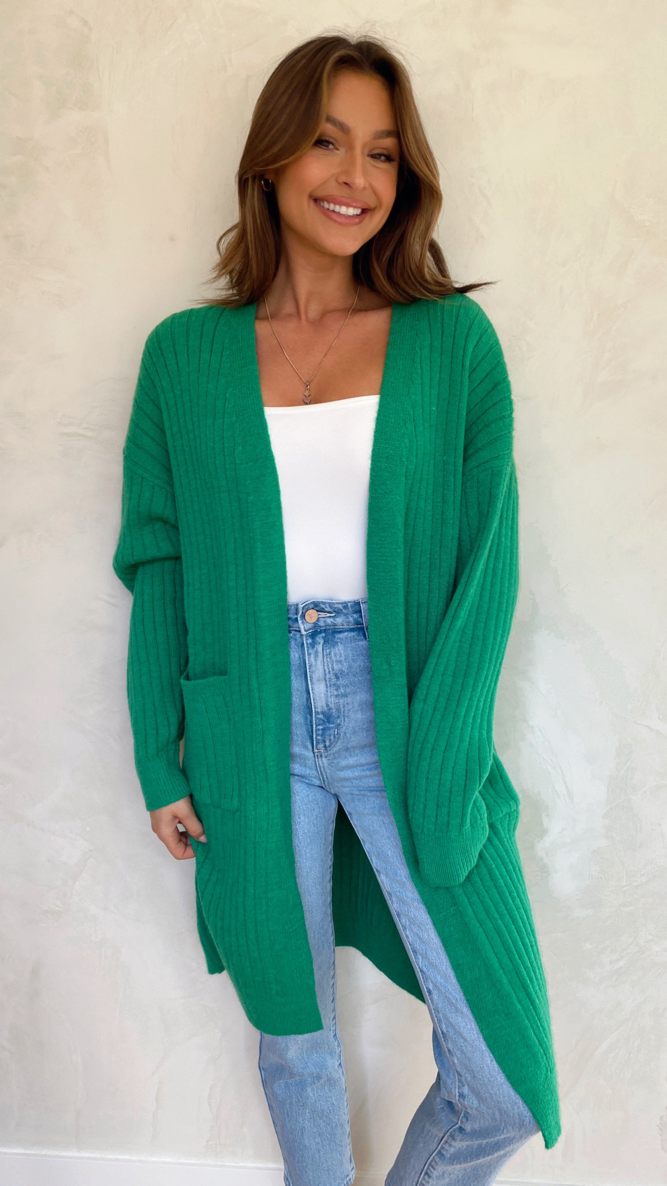 Blair Knit Cardigan - Green-Sunshines Bliss
