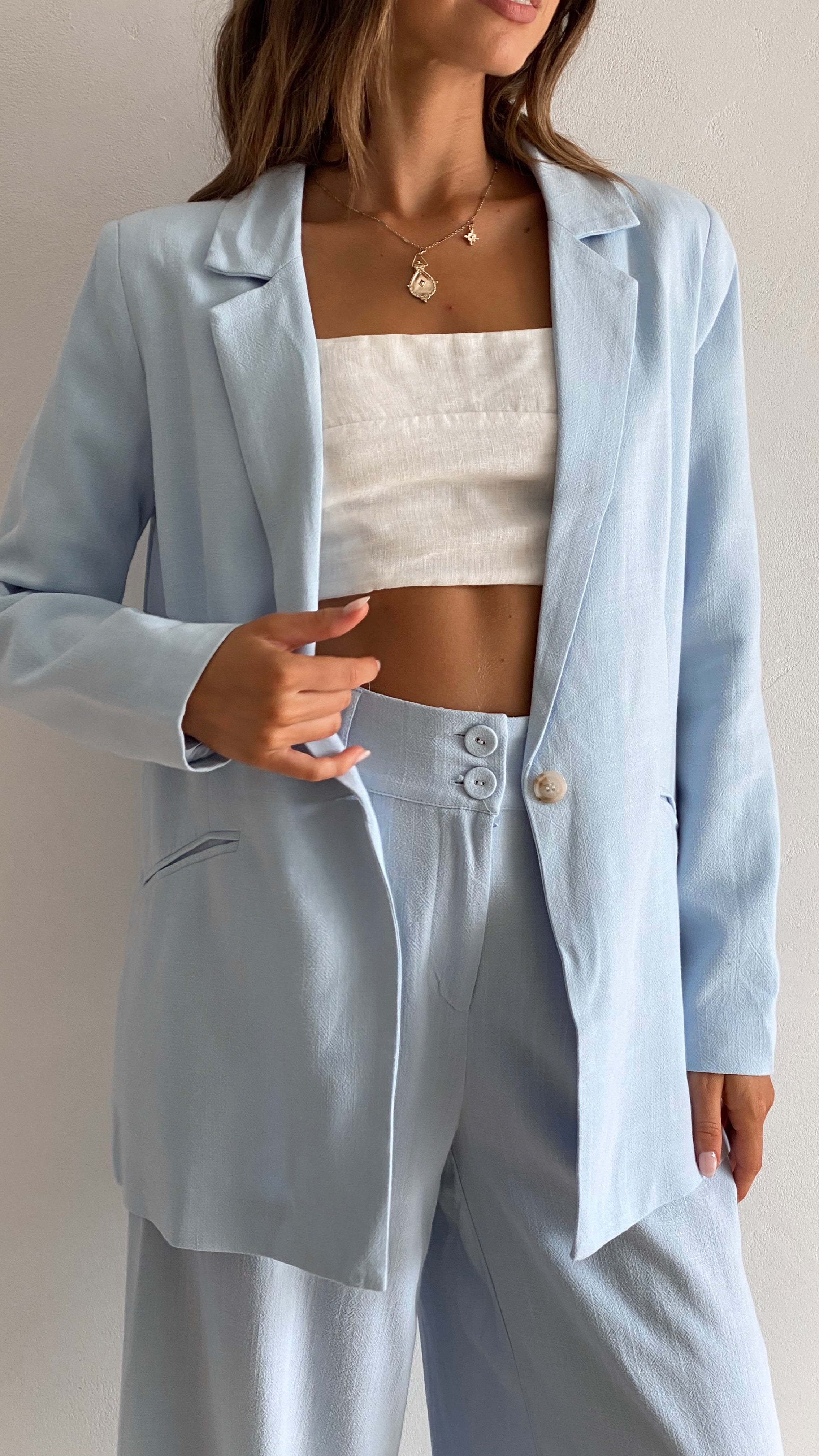 Fields Blazer - Sky Blue-Sunshines Bliss