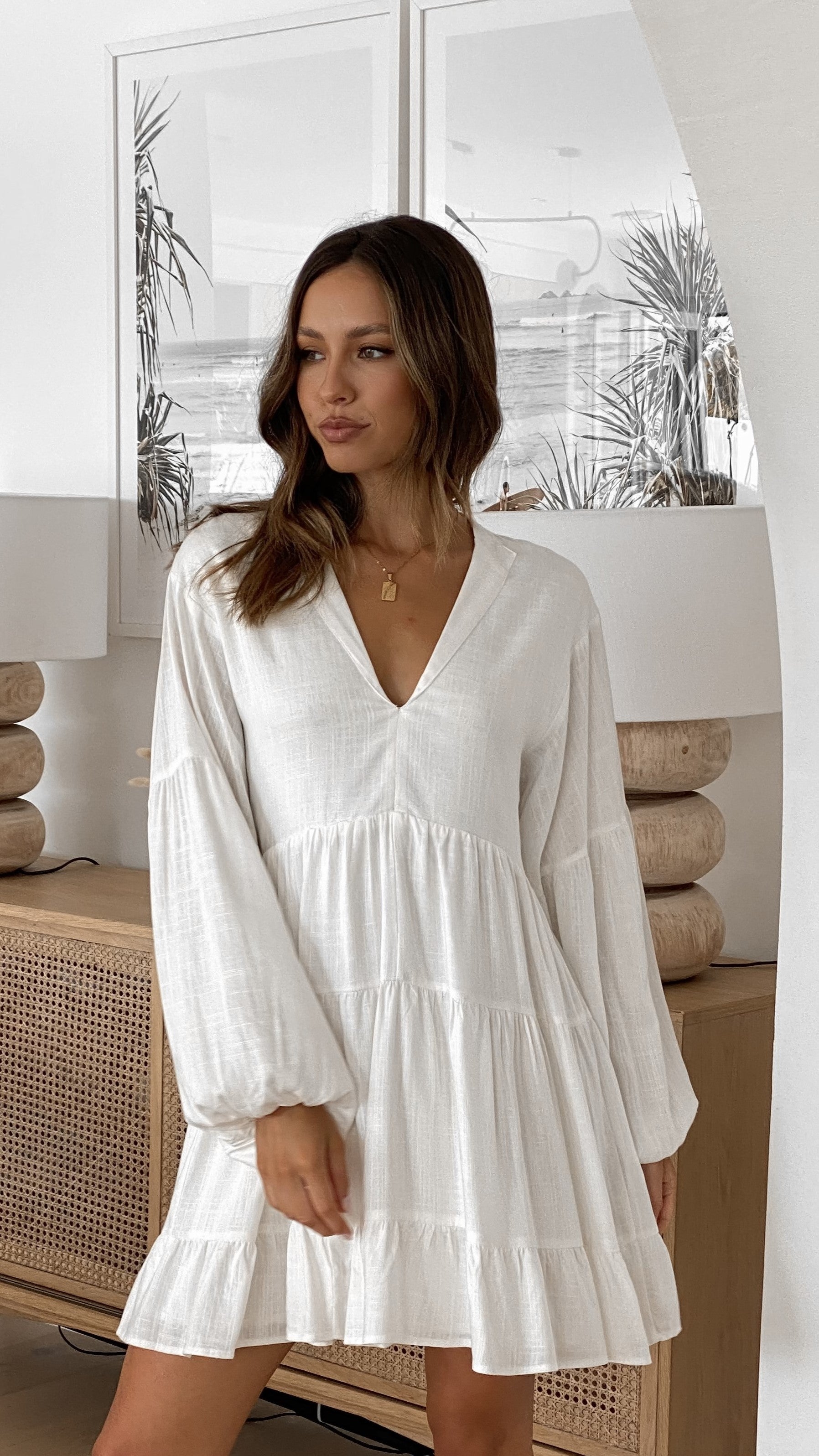 Gala Mini Dress - White-Sunshines Bliss