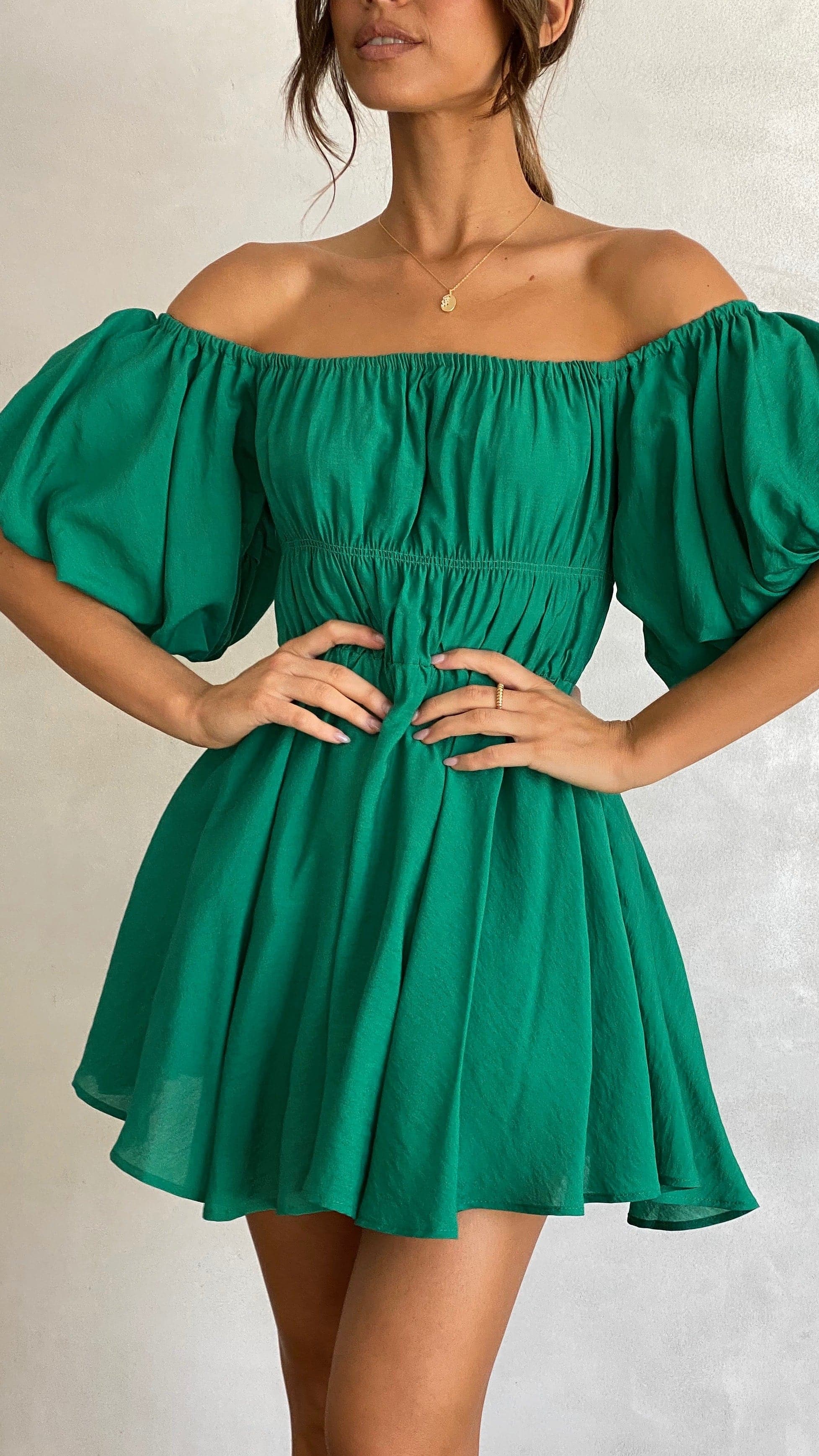 Adi Mini Dress - Green-Sunshines Bliss