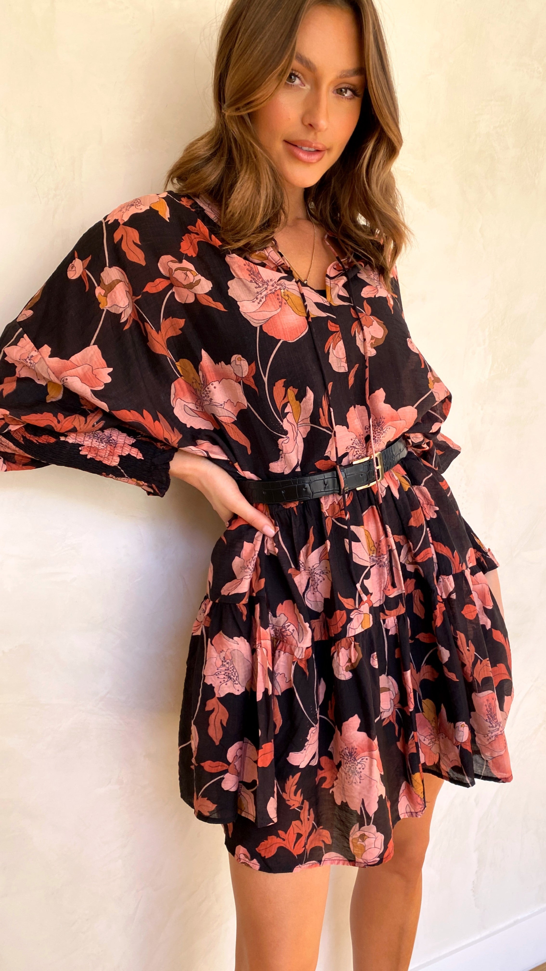 Milly Tunic Dress - Pink Floral-Sunshines Bliss