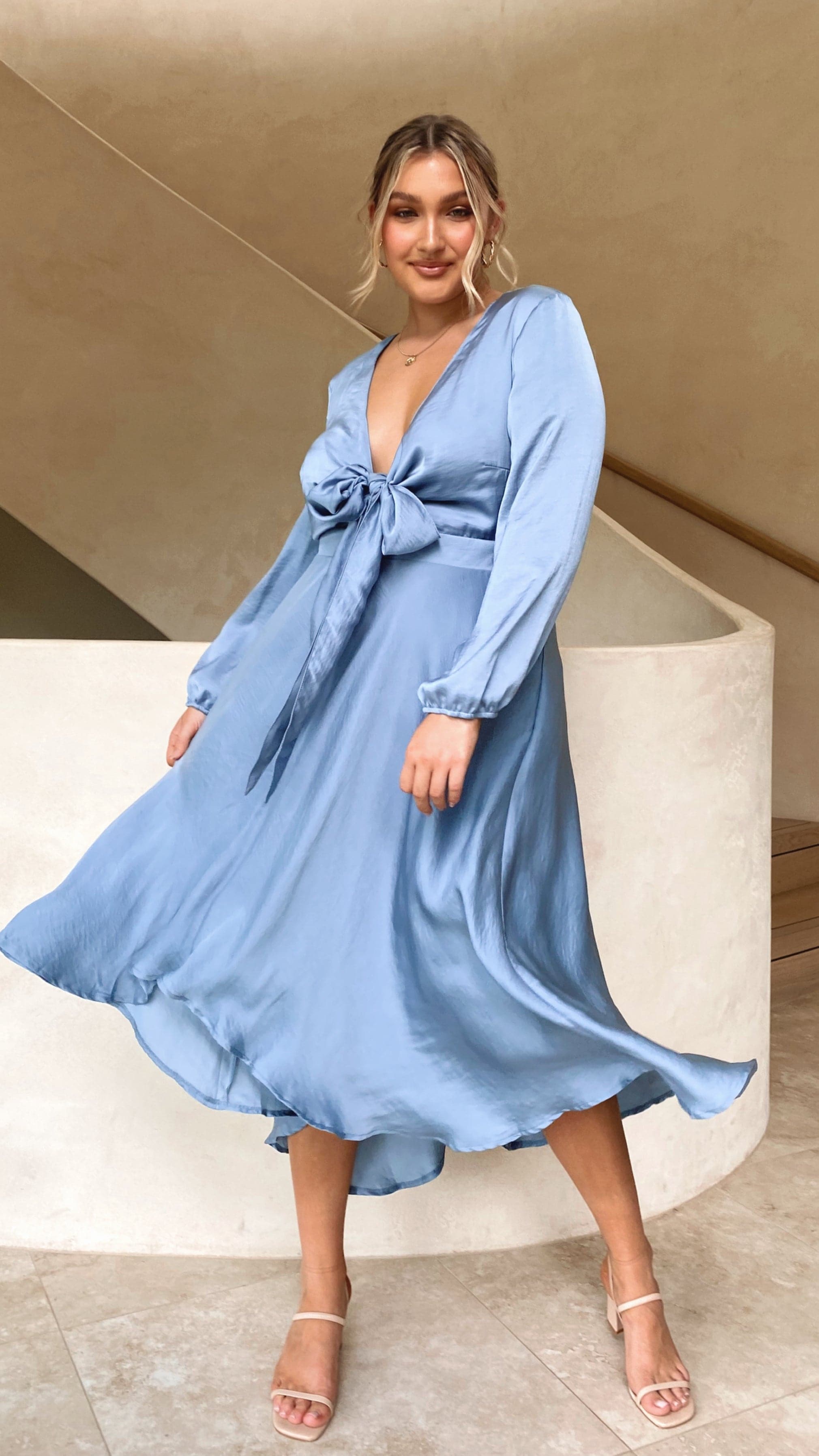 Starry Nights Dress - Steel Blue-Sunshines Bliss