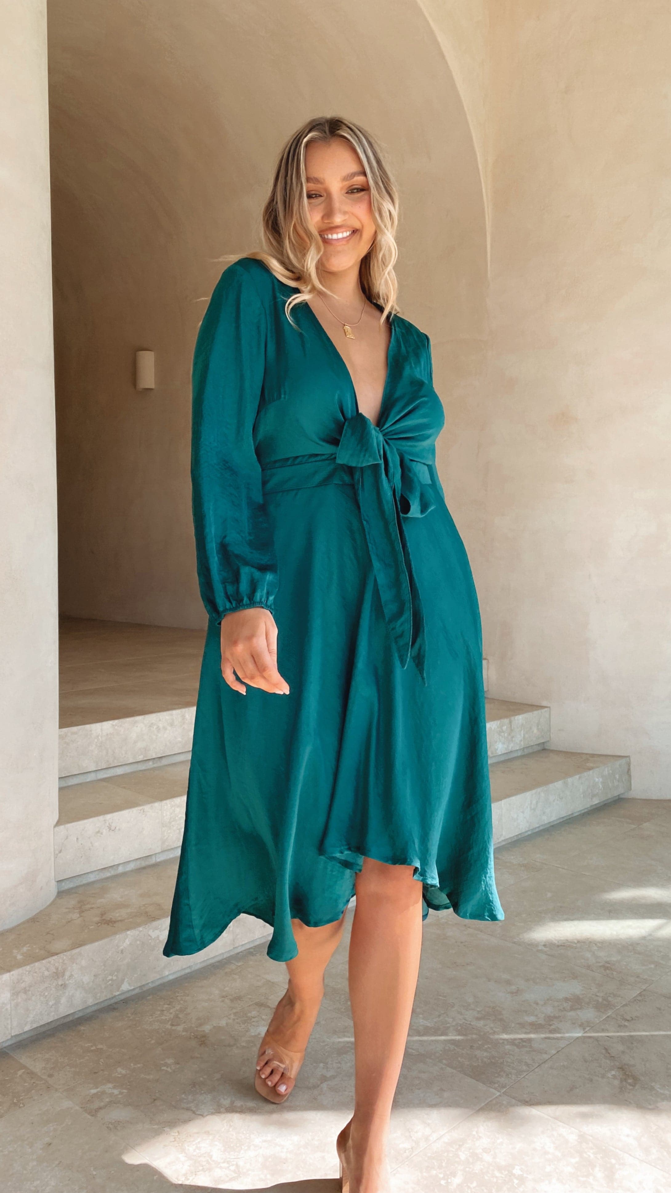 Starry Nights Dress - Emerald-Sunshines Bliss