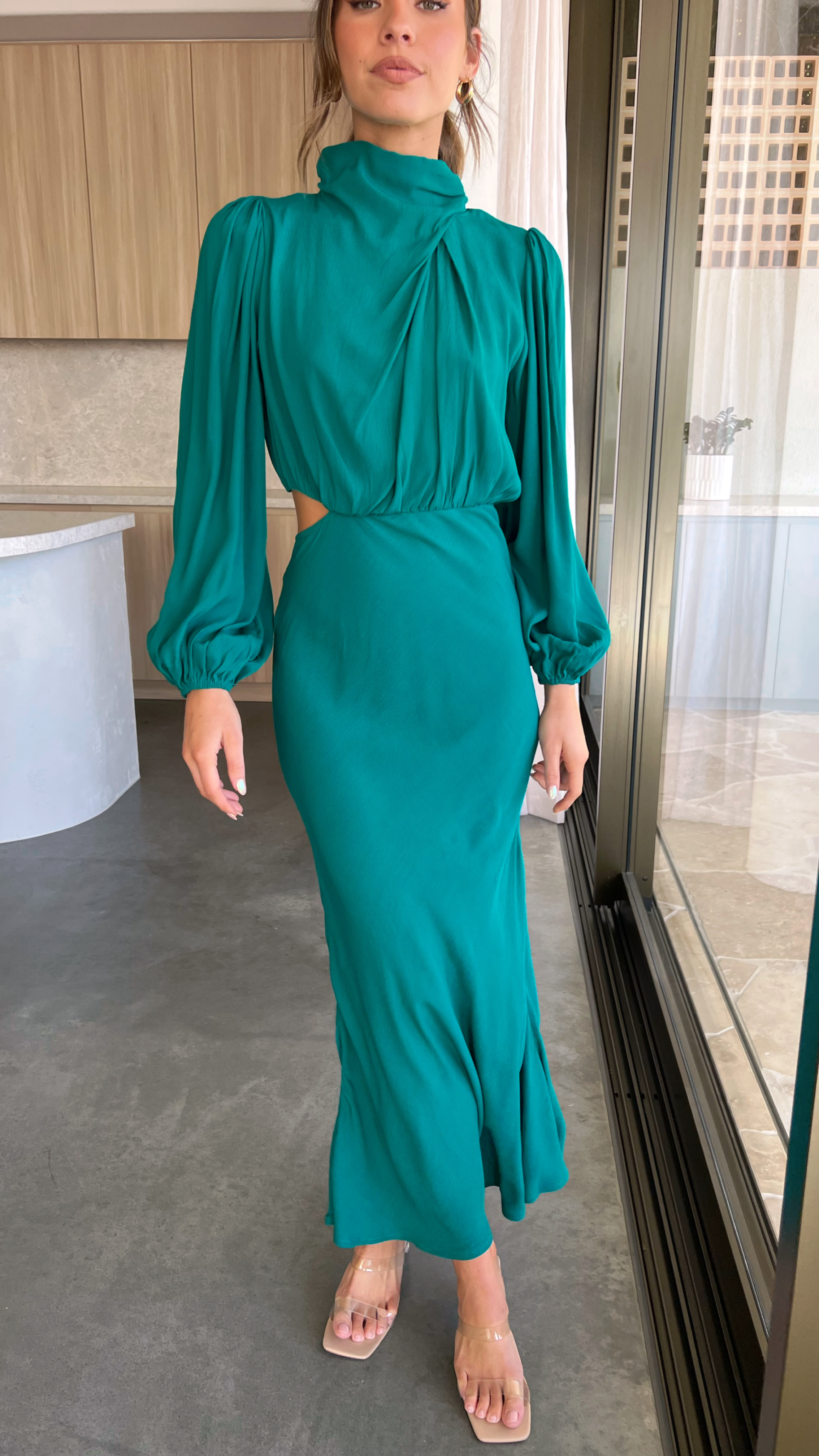 Rosella Midi Dress - Teal-Sunshines Bliss