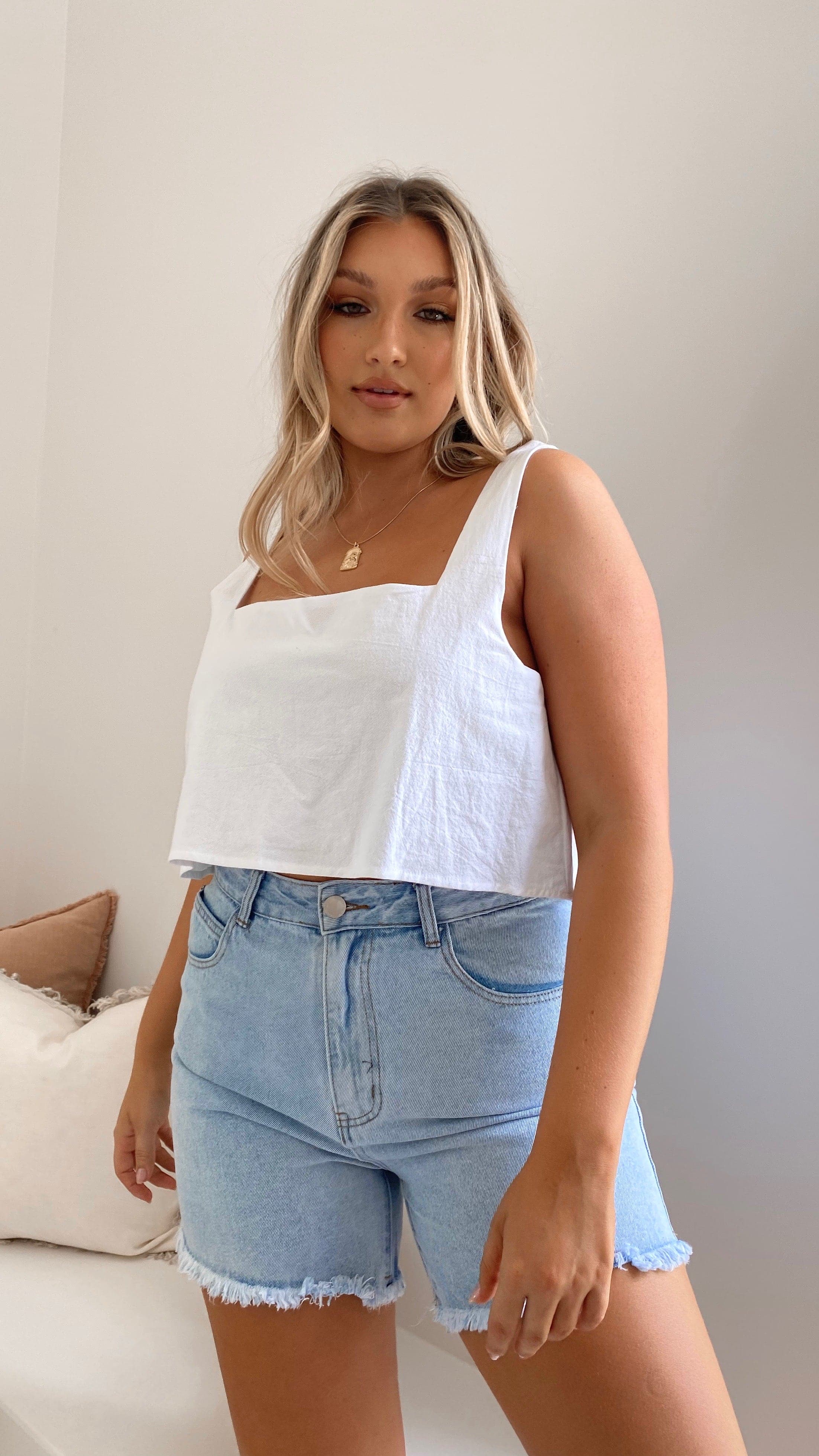 Harlow Shorts - Denim-Sunshines Bliss