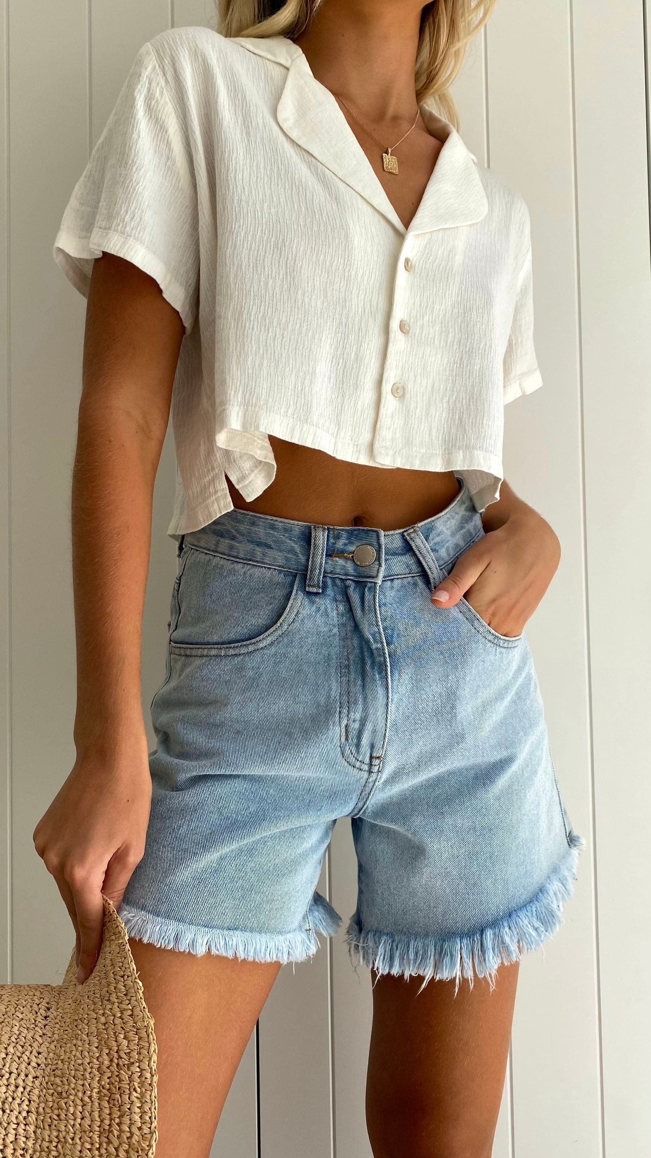 Harlow Shorts - Denim-Sunshines Bliss