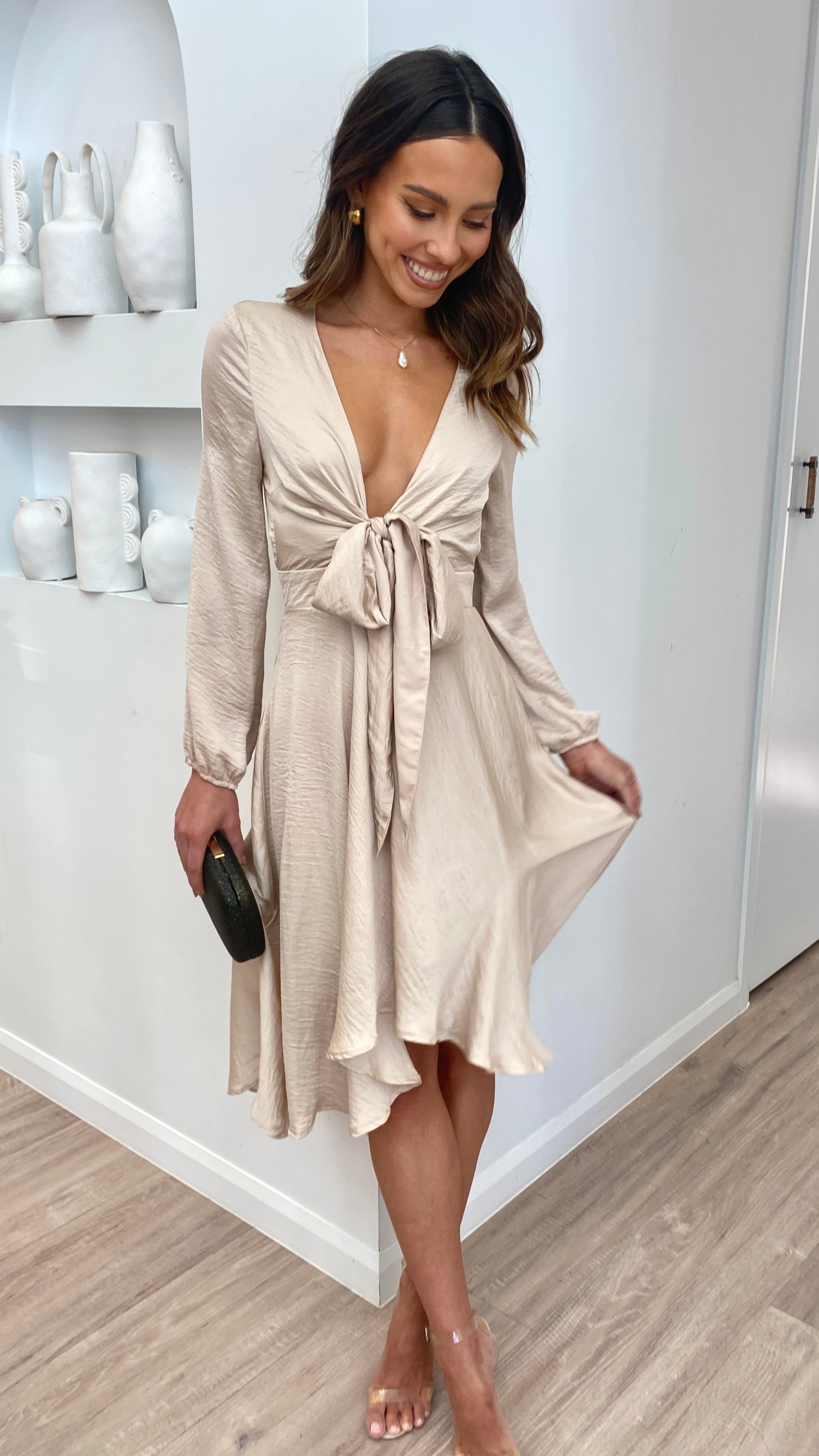 Starry Nights Dress - Champagne-Sunshines Bliss