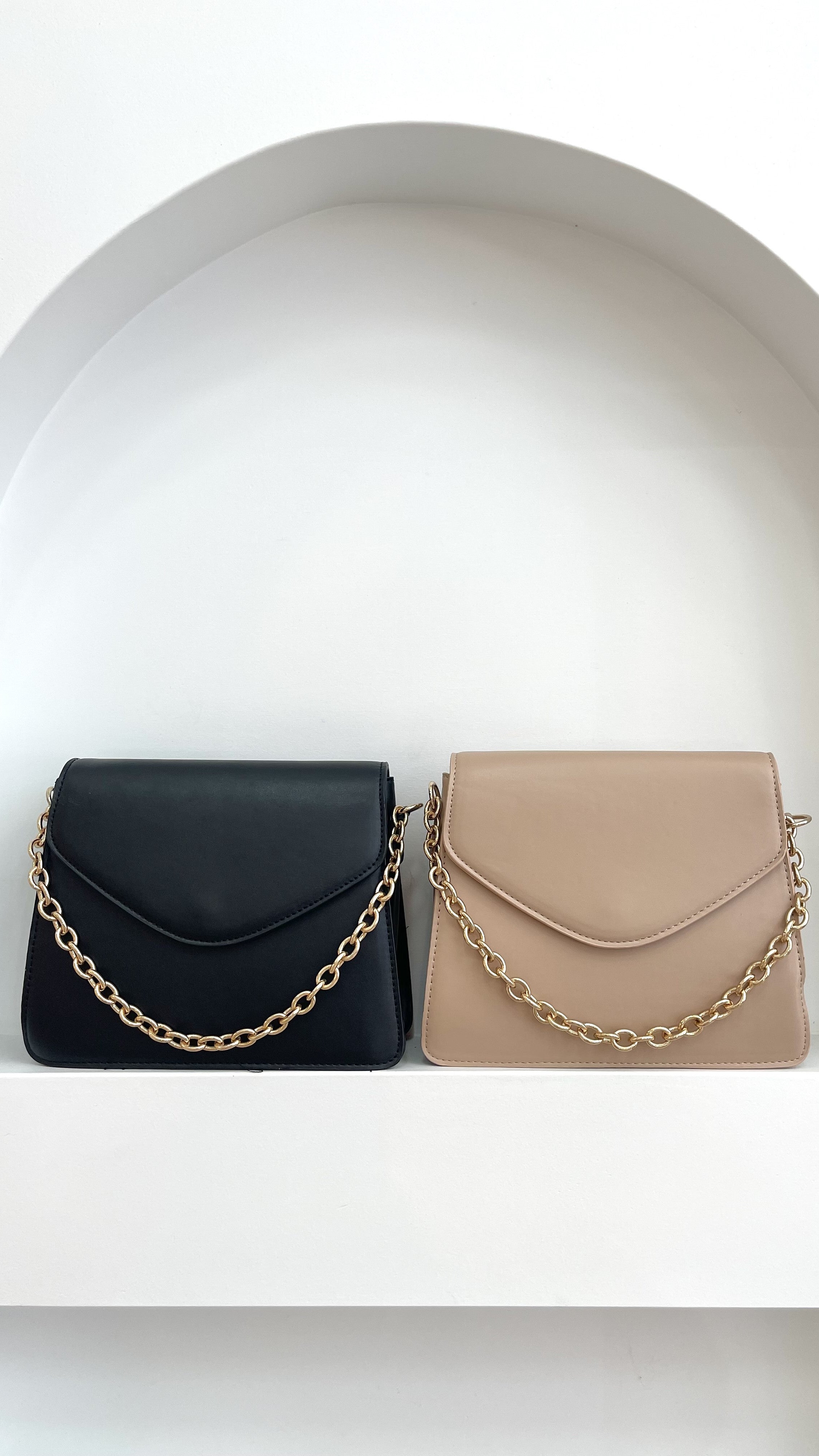 Samara Chain Detail Envelope Event Bag - Nude-Sunshines Bliss