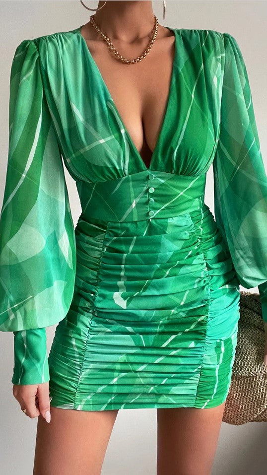 Elle Mini Dress - Rowena Green-Sunshines Bliss