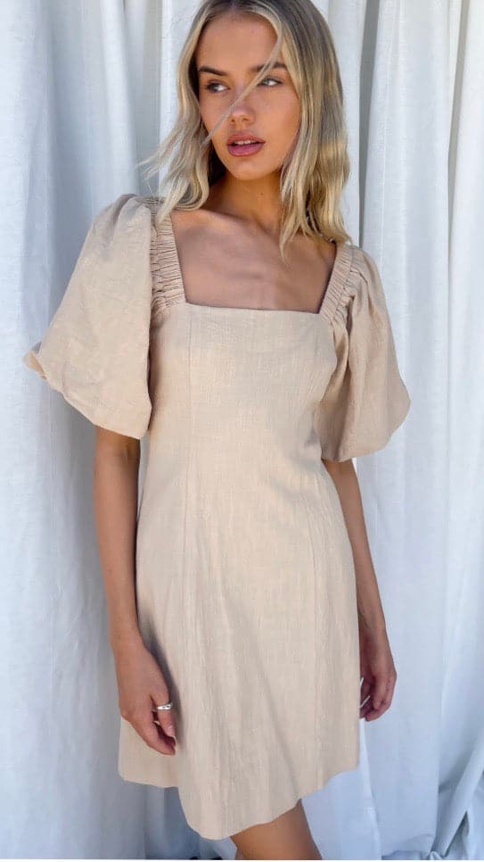 Tuscany Dress - Oatmeal-Sunshines Bliss