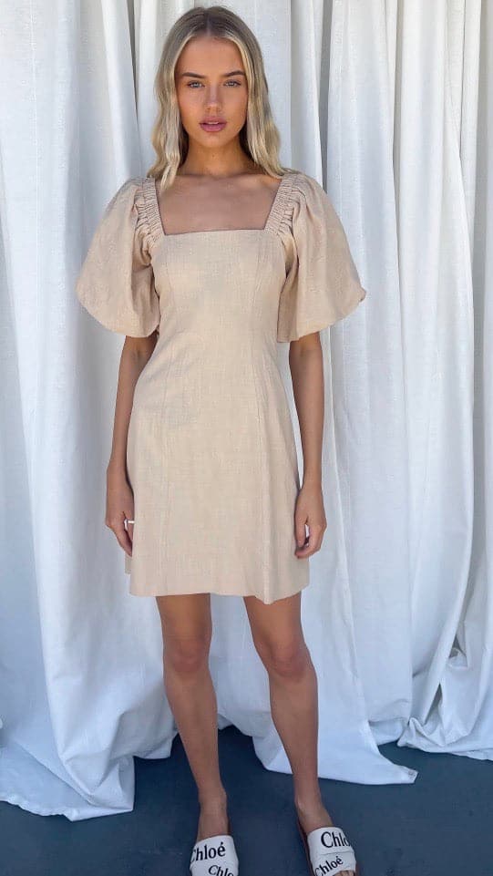 Tuscany Dress - Oatmeal-Sunshines Bliss