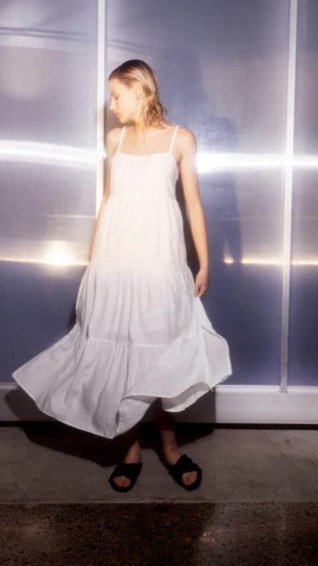 Austin Midi Dress - White-Sunshines Bliss